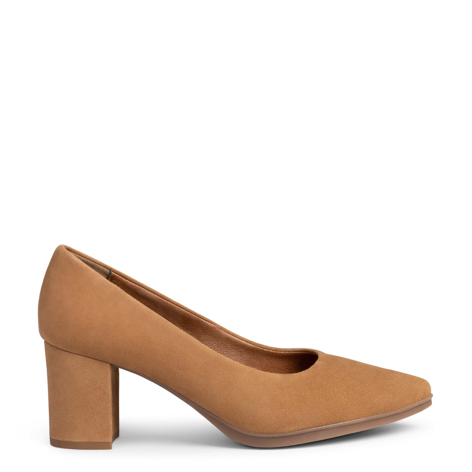 URBAN S - Zapatos de tacón medio de ante en CAMEL