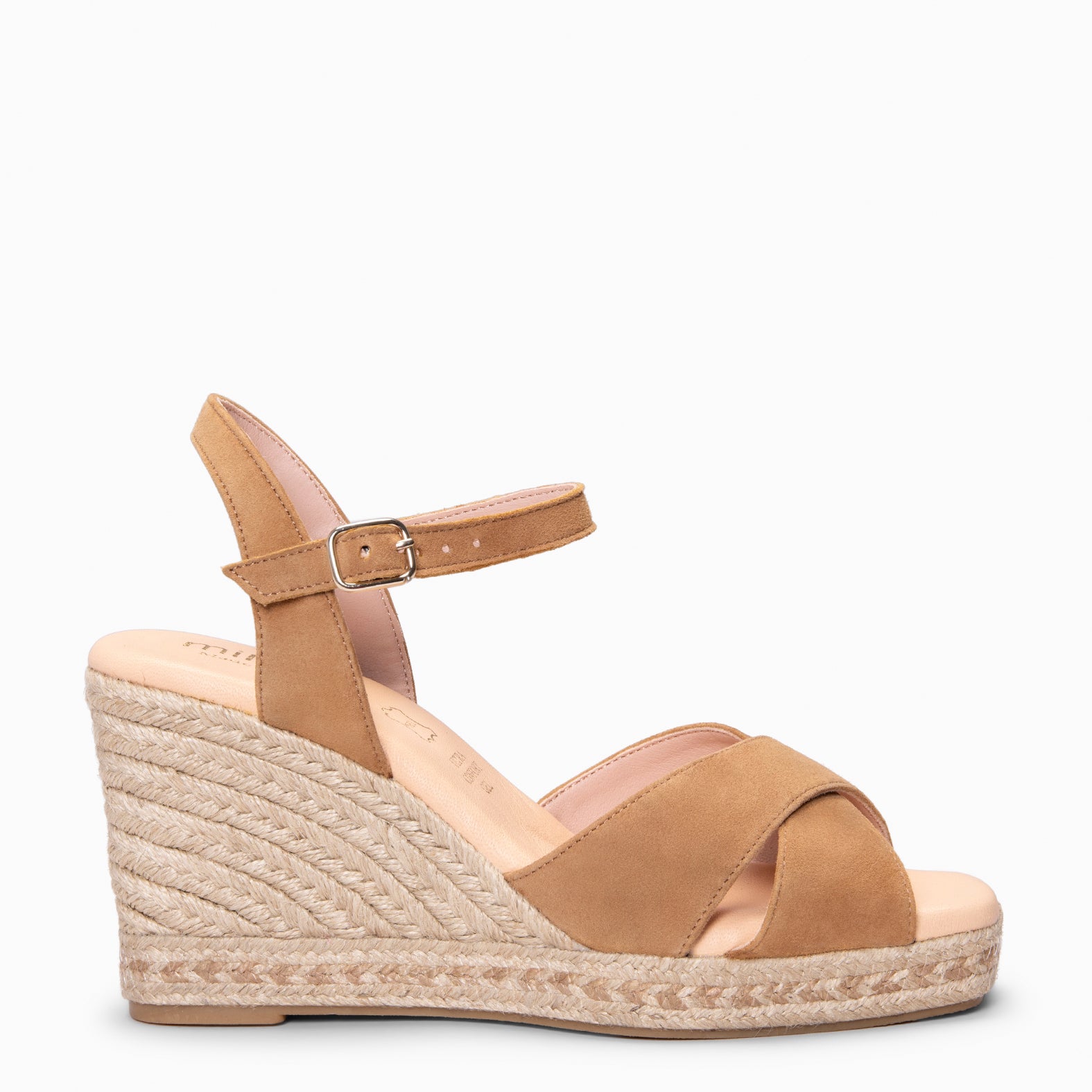 VERA - Cuña de esparto de ante CAMEL