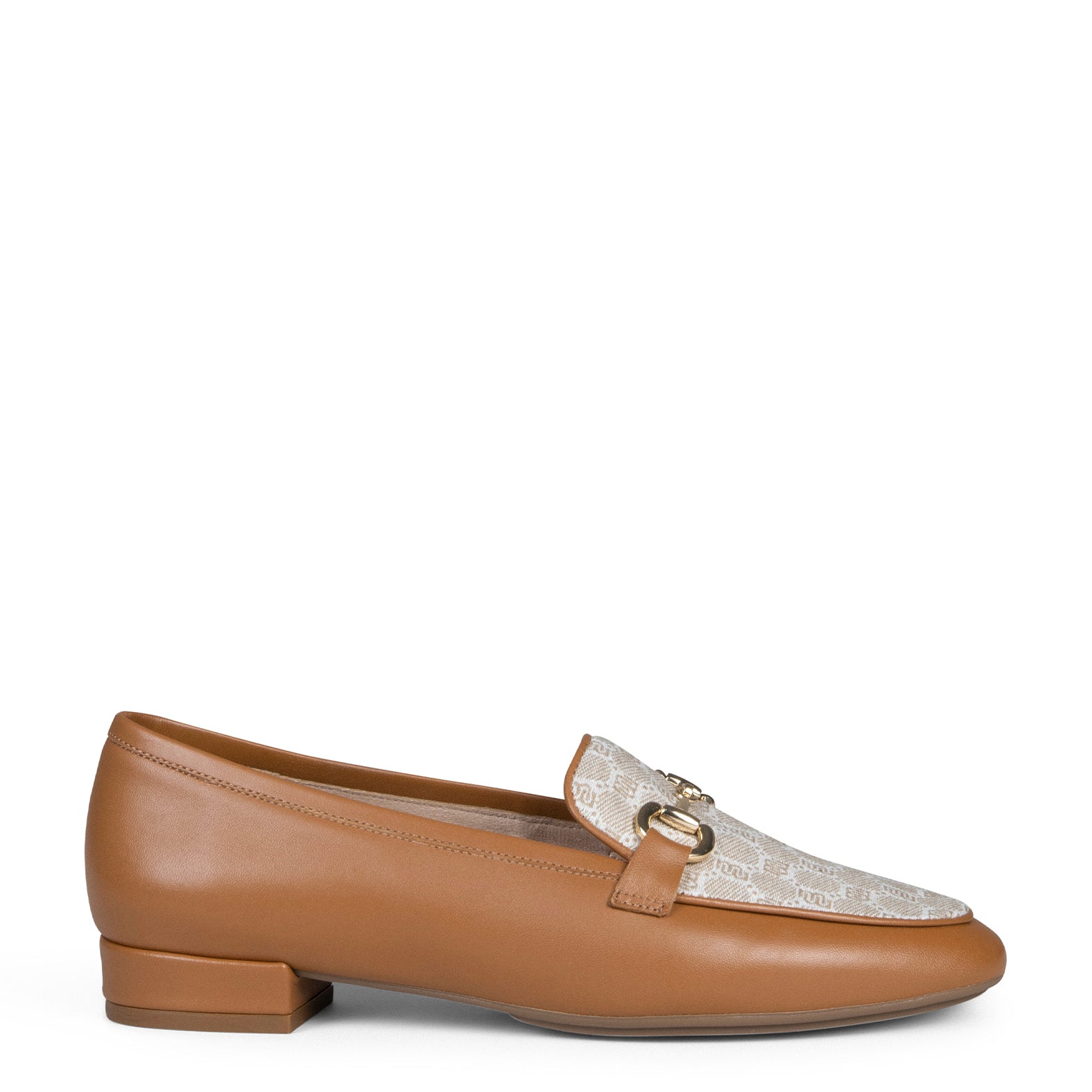 CALYPSO - Mocasines Tacón Ancho CAMEL
