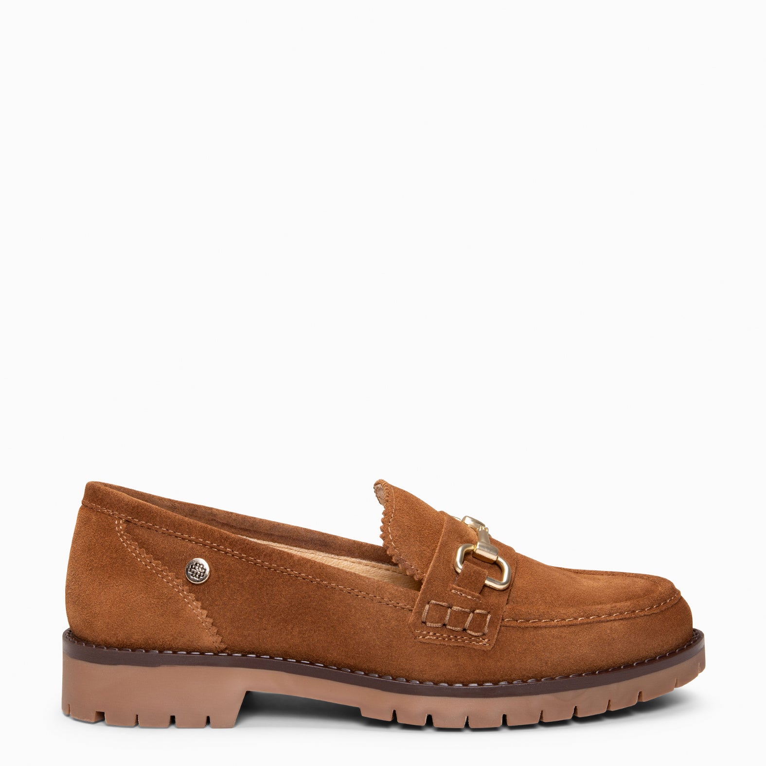 TREVILLA - Mocasín con aplique metálico CAMEL