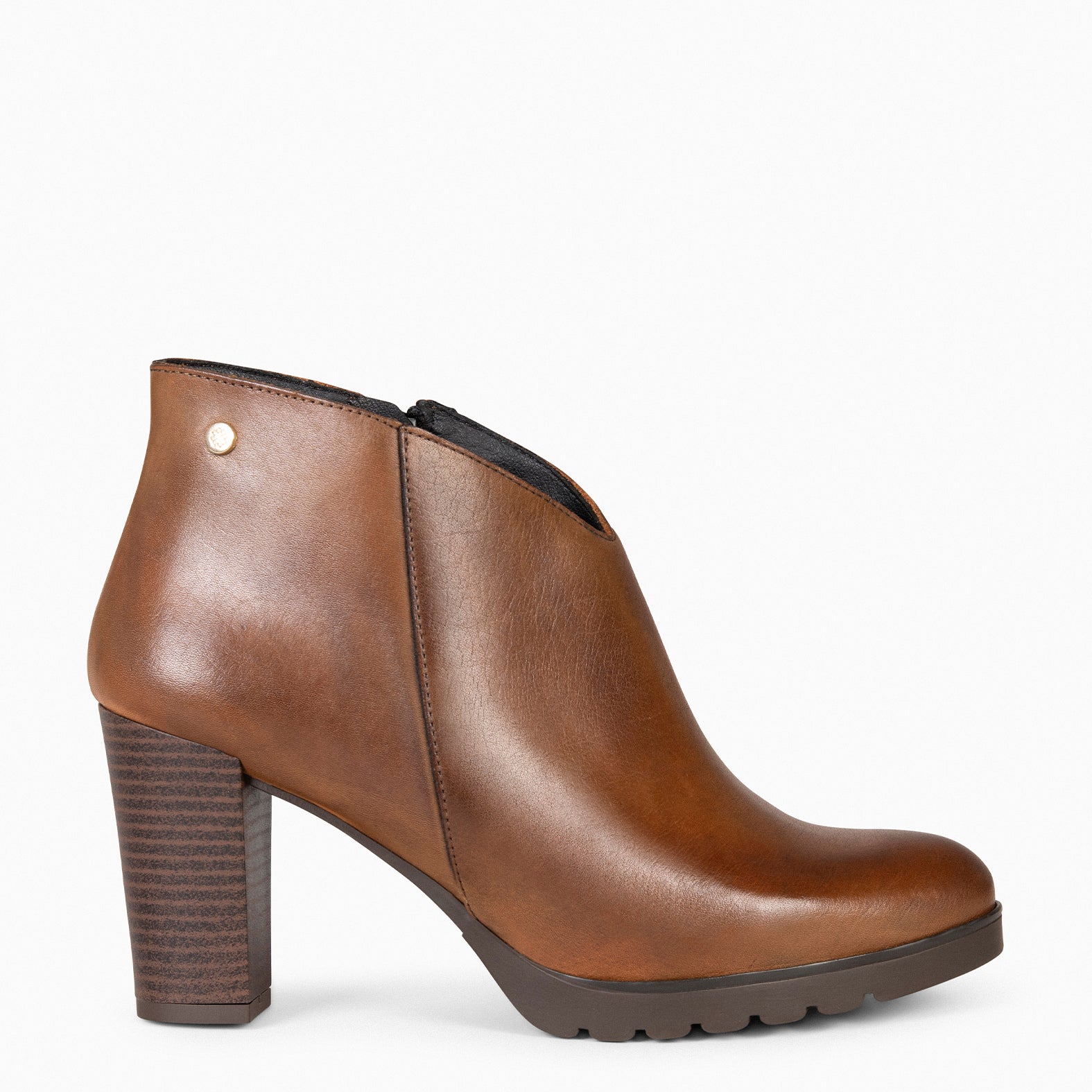 CLASSIC - Botines de mujer con tacón en CAMEL