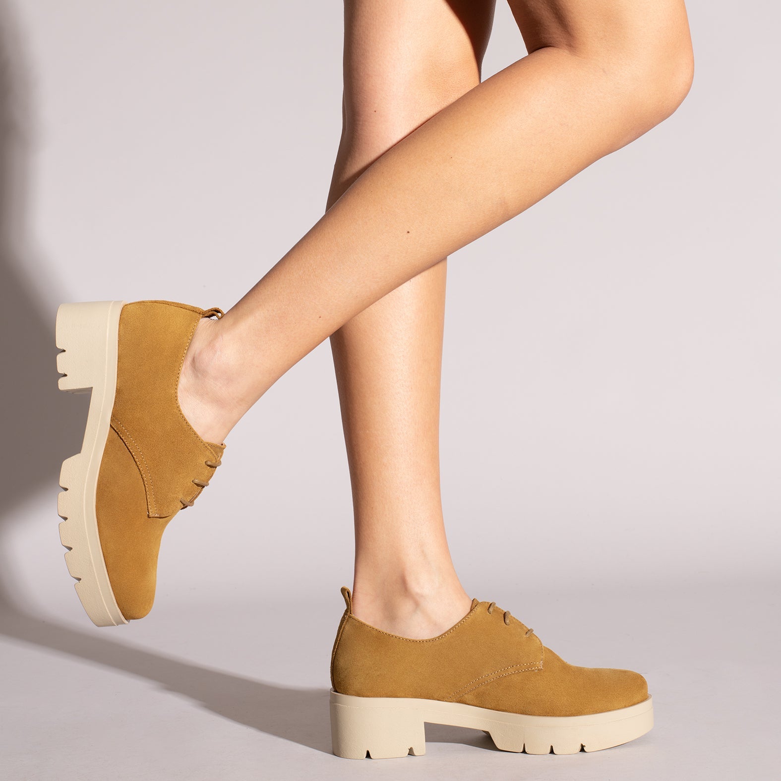 CANDEM Zapatos con cordones con tacón y plataforma CUERO