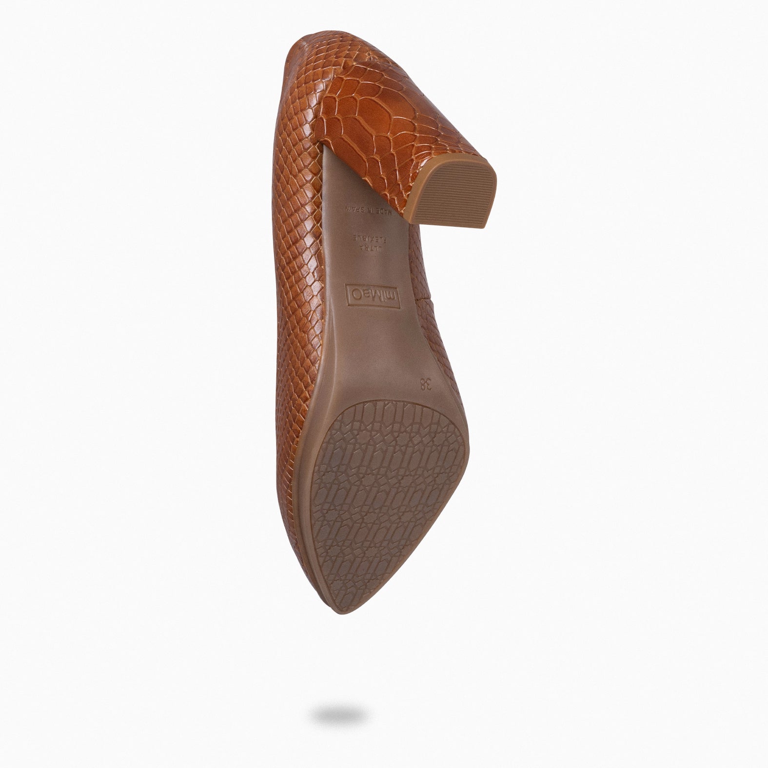 URBAN SAUVAGE - Zapatos de salón con textura de serpiente CAMEL