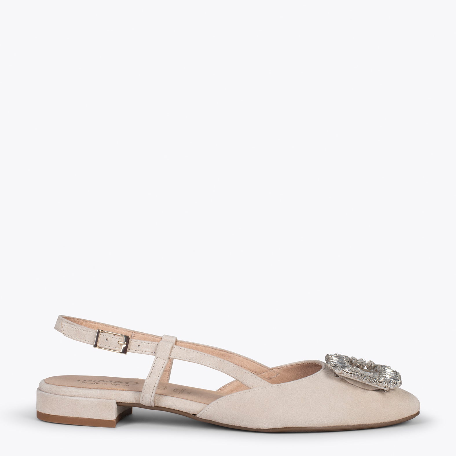 BRUNCH CRISTAL - Zapatos planos destalonados con adorno de cristal TAUPE