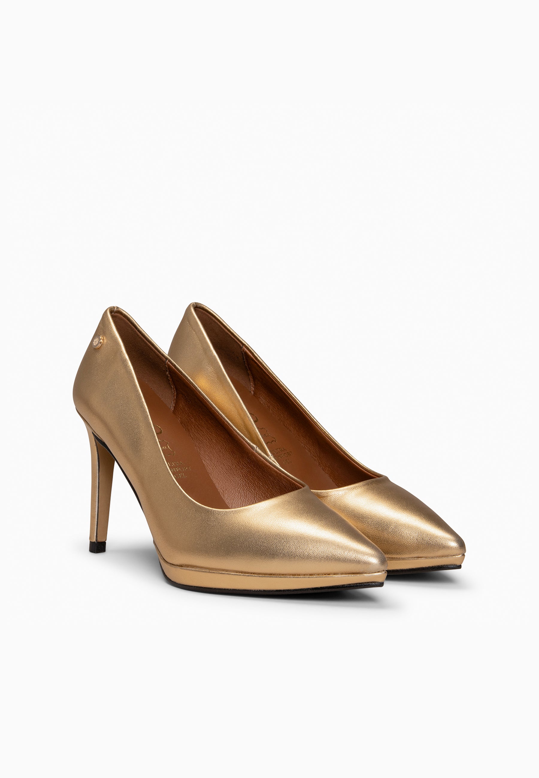 LAUREN – Zapato de tacón alto en piel DORADO