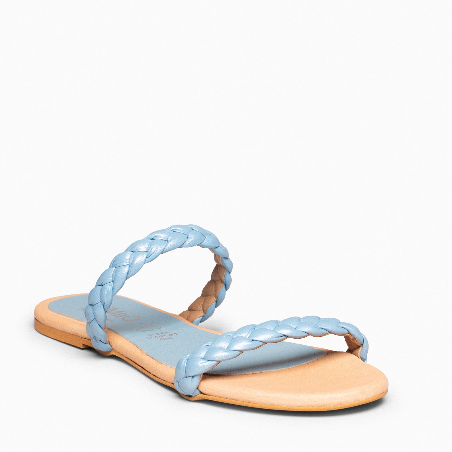 DAILY - Sandalia plana con dos tiras trenzadas AZUL