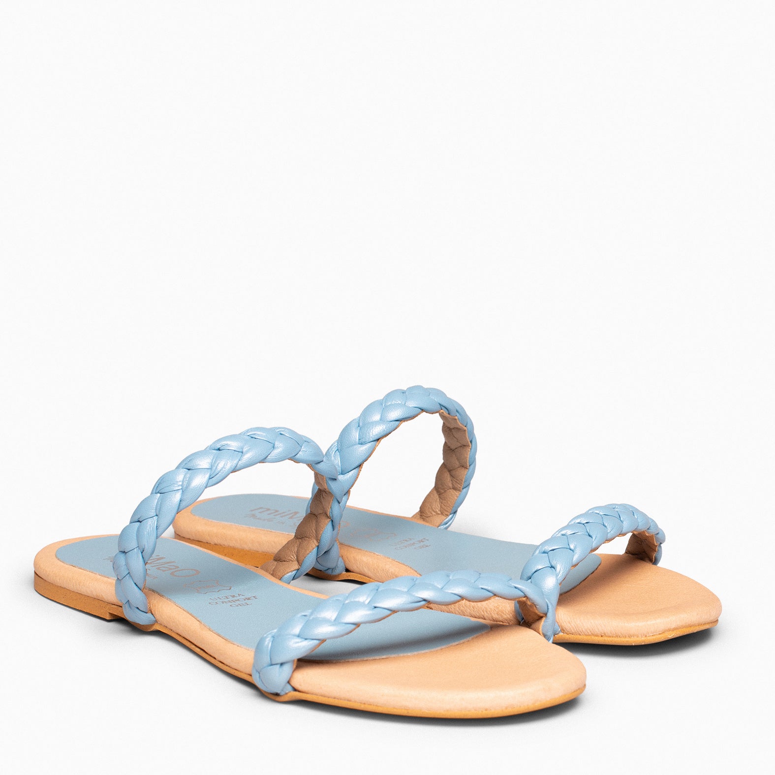 DAILY - Sandalia plana con dos tiras trenzadas AZUL