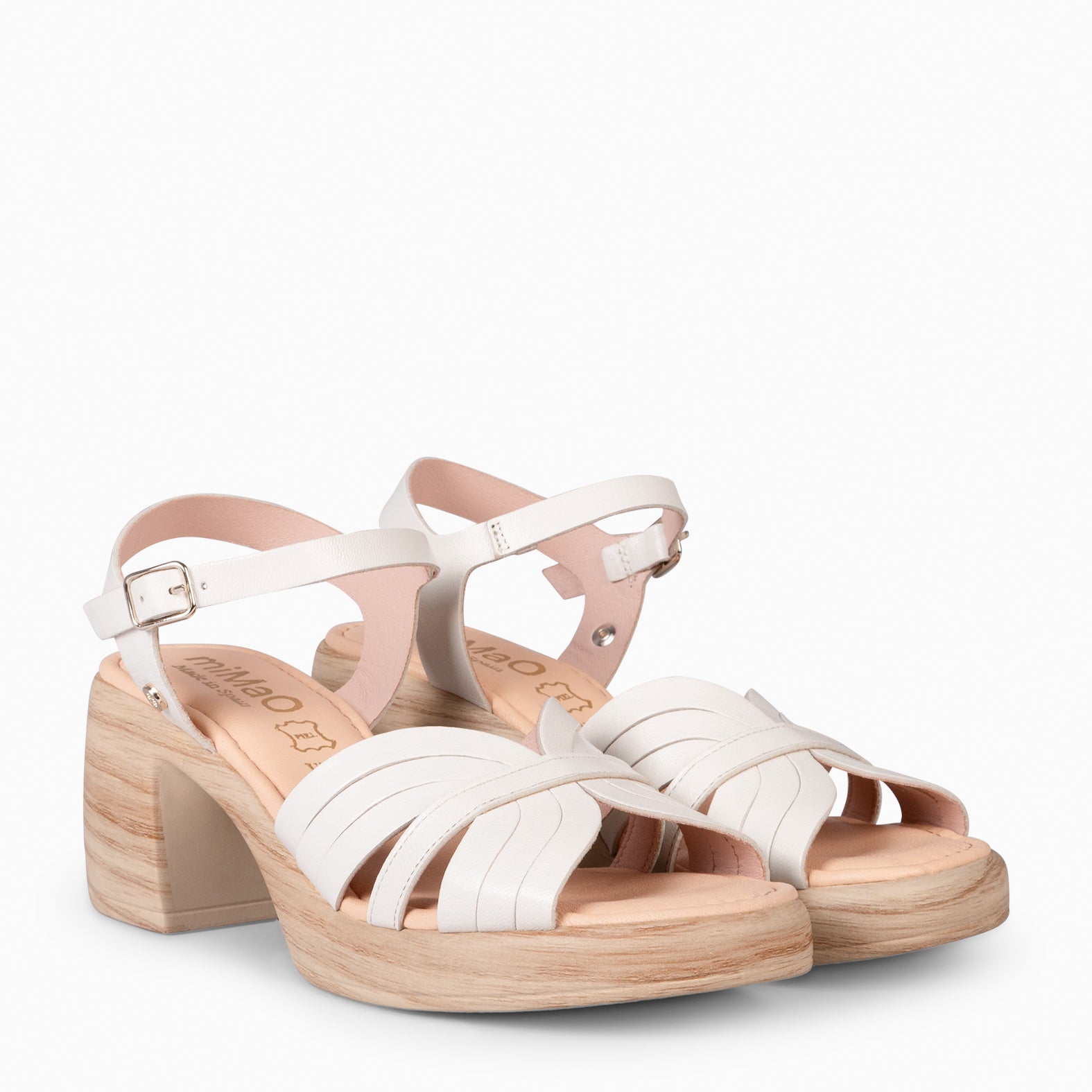 LANCY - SANDALIAS CASUAL DE TACÓN BEIGE