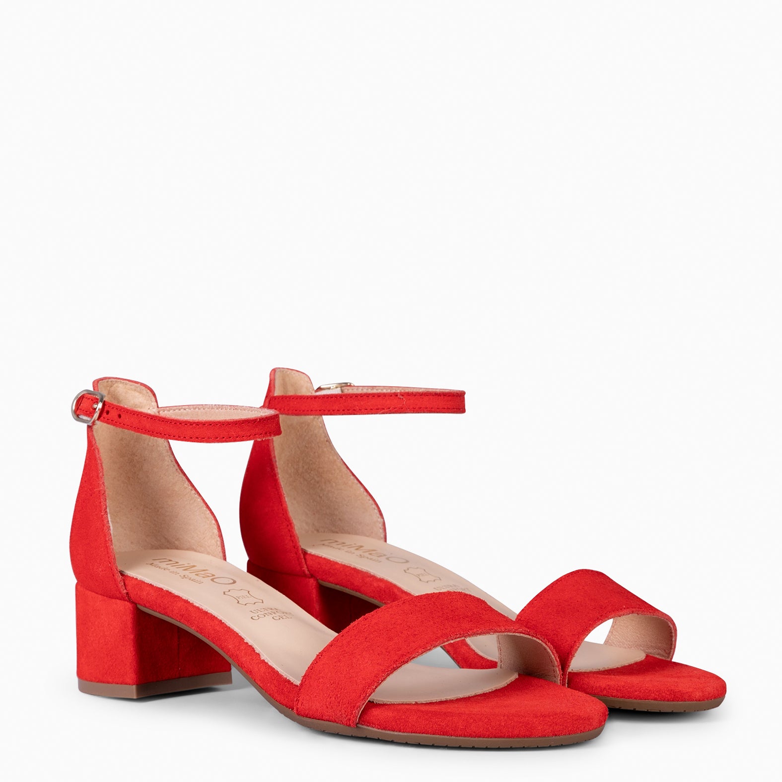 BEATRIZ – Sandalias de tacón ancho ROJO