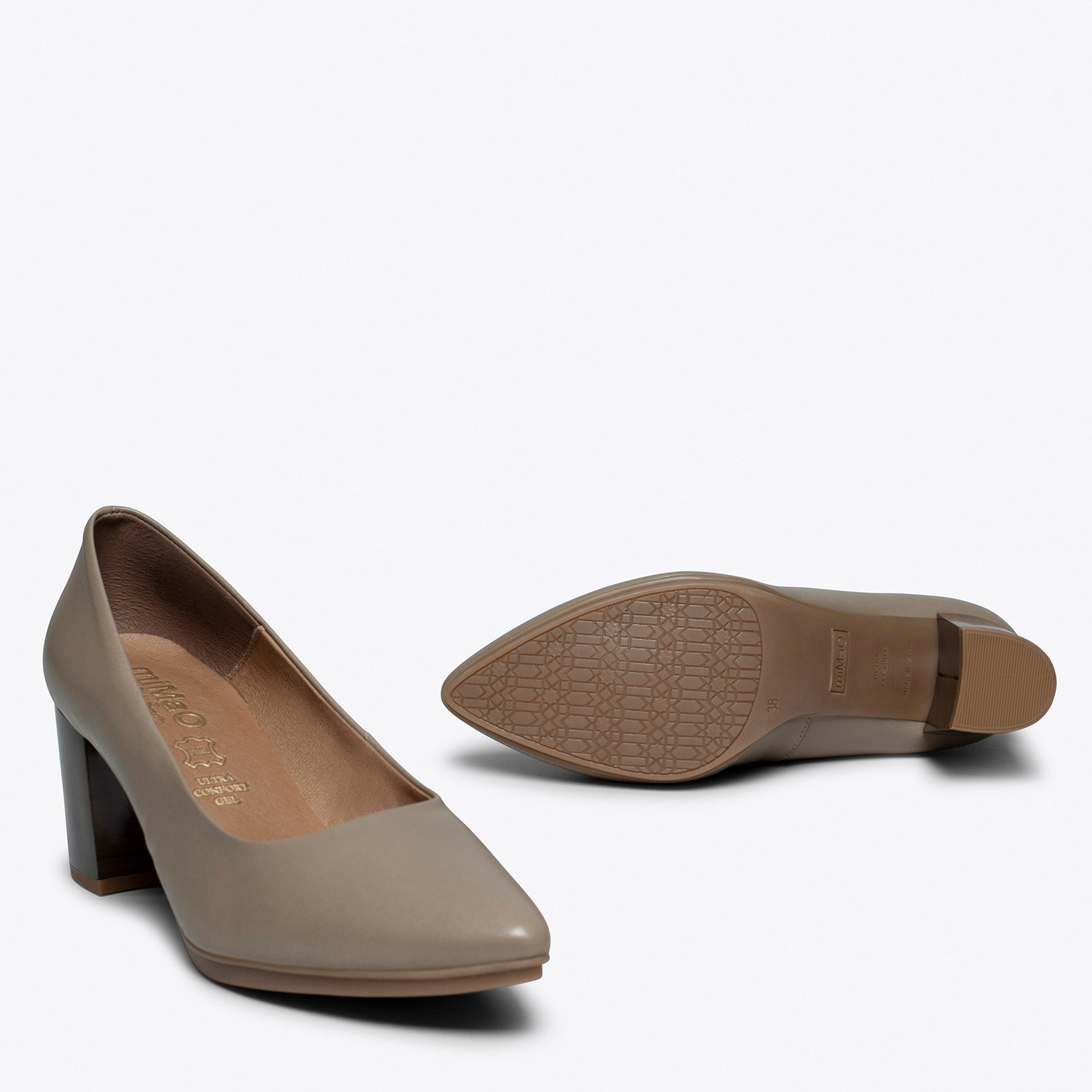 URBAN S SALON - Zapato TAUPE con tacón madera