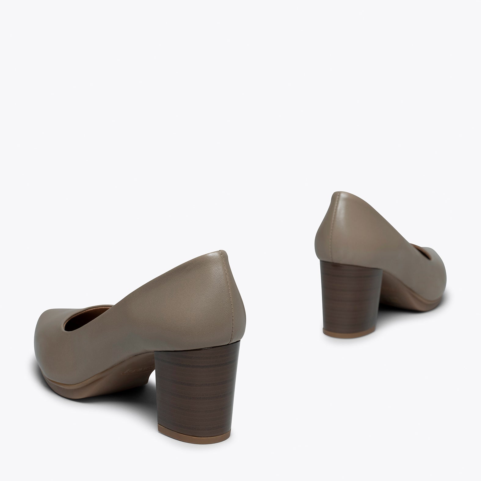 URBAN S SALON - Zapato TAUPE con tacón madera