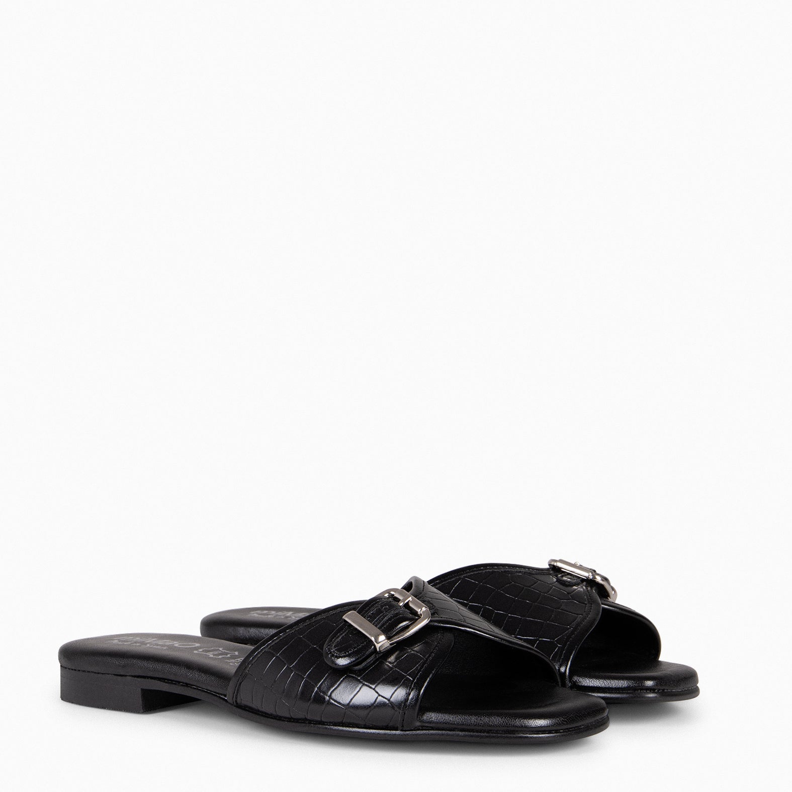 NAIROBI – Sandalias planas elegantes de mujer NEGRO
