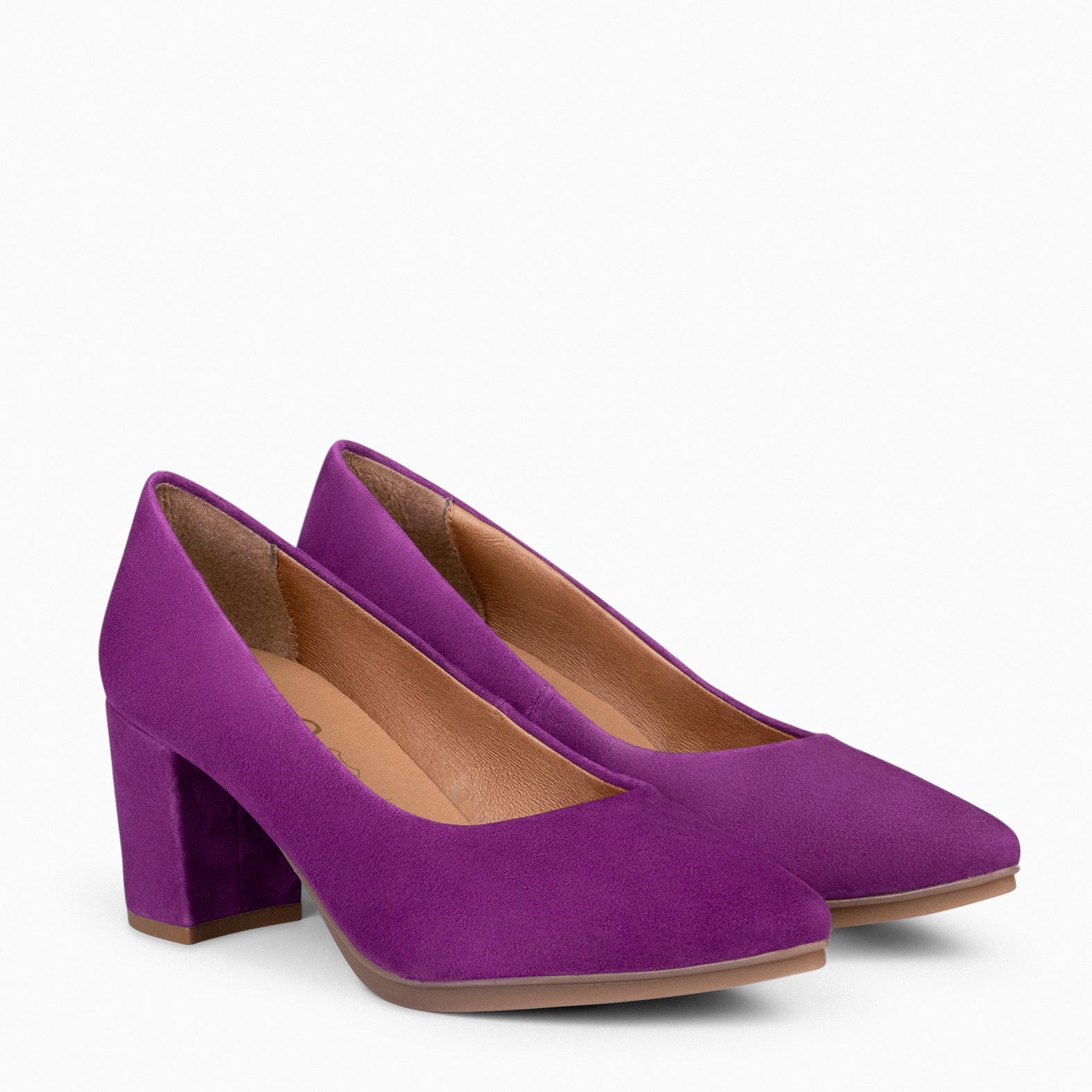 URBAN S - Zapatos de tacón medio de ante en VIOLETA