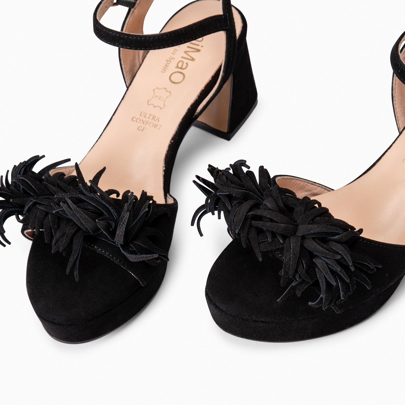 POMPÓN - Sandalias de tacón de vestir NEGRO