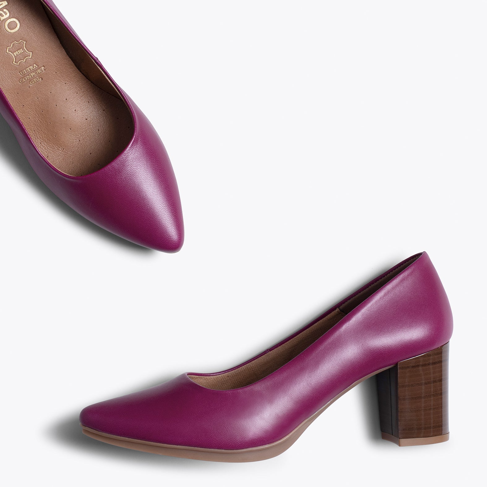 URBAN S SALON - Zapato MORADO con tacón madera