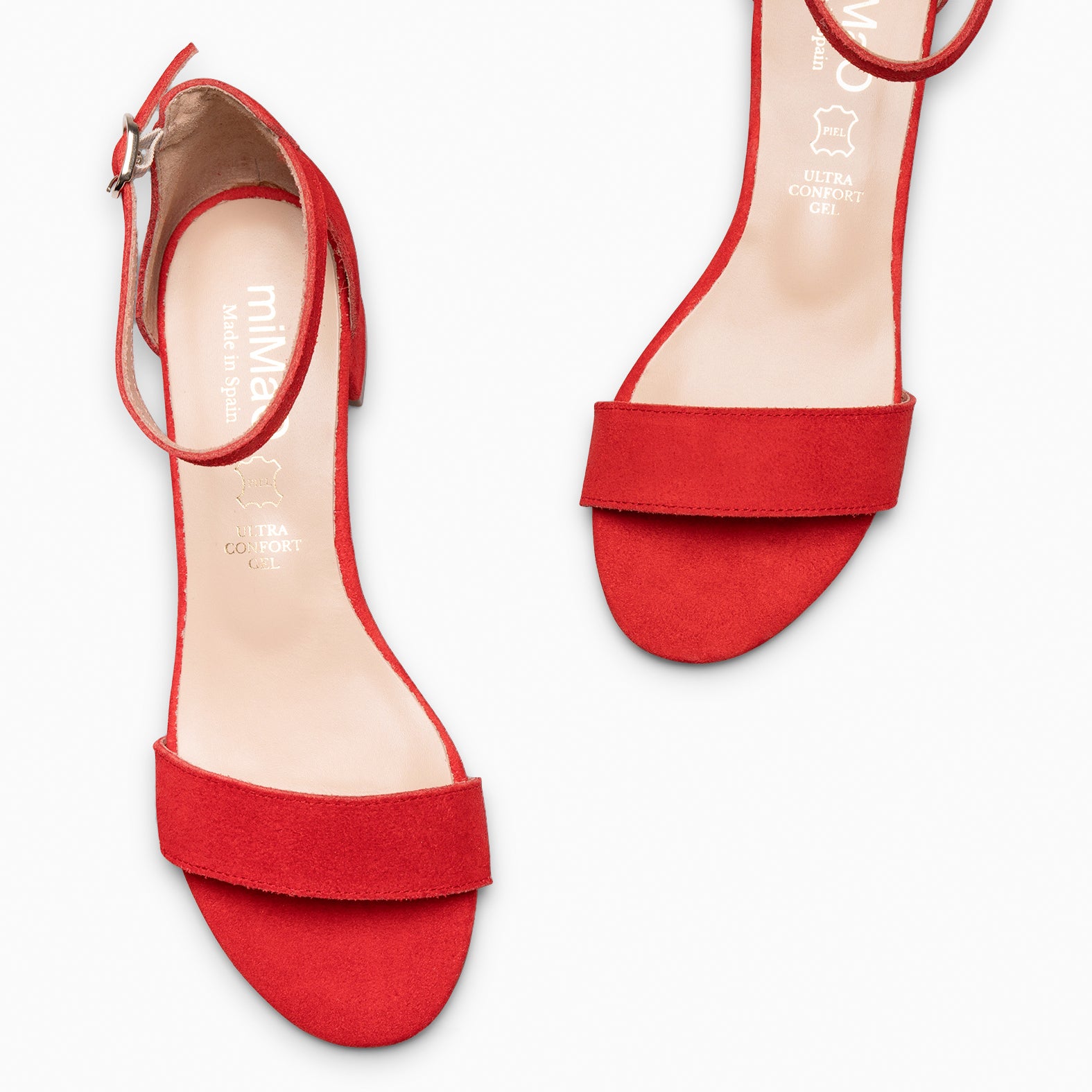 BEATRIZ – Sandalias de tacón ancho ROJO