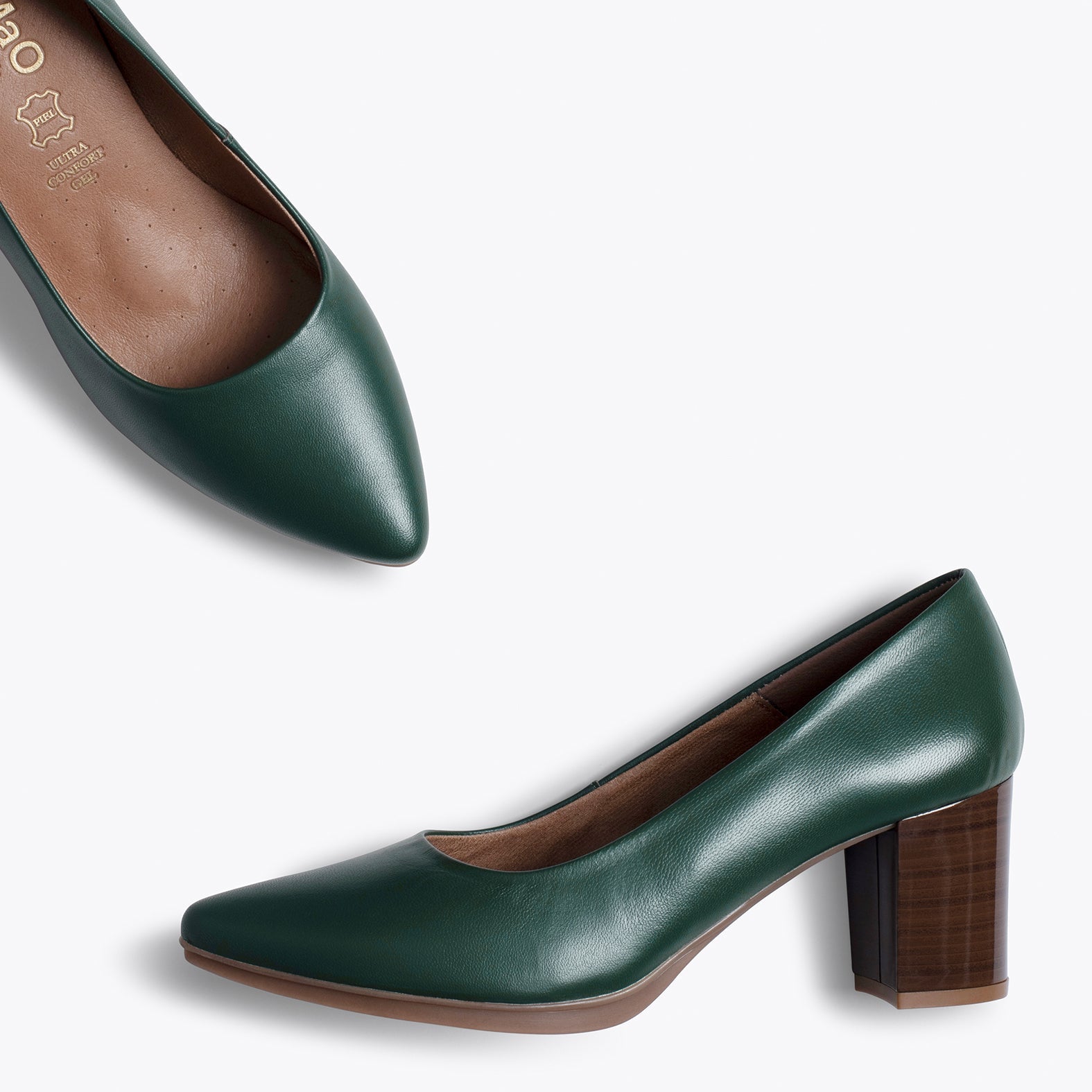 URBAN S SALON - Zapato VERDE con tacón madera