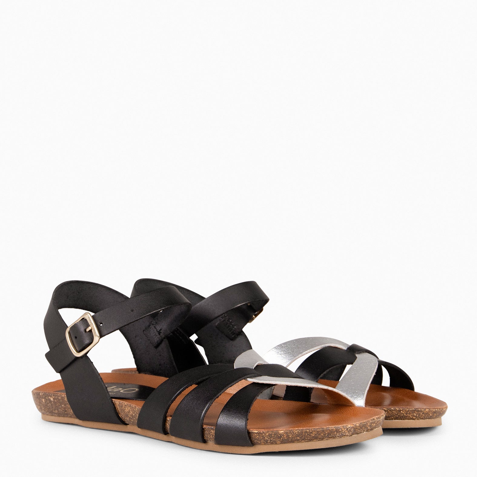 SALOMÉ - Sandalias planas con pulsera NEGRO