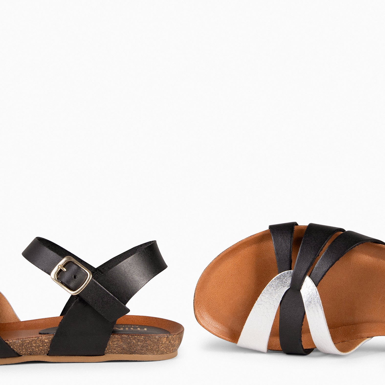 SALOMÉ - Sandalias planas con pulsera NEGRO