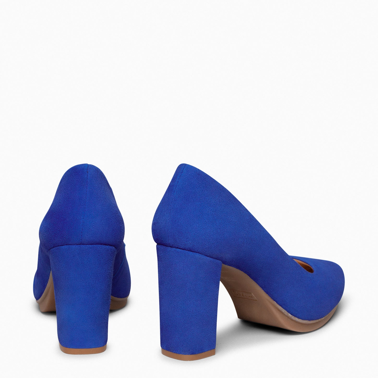 URBAN – Zapatos de tacón alto de ante AZUL ELÉCTRICO