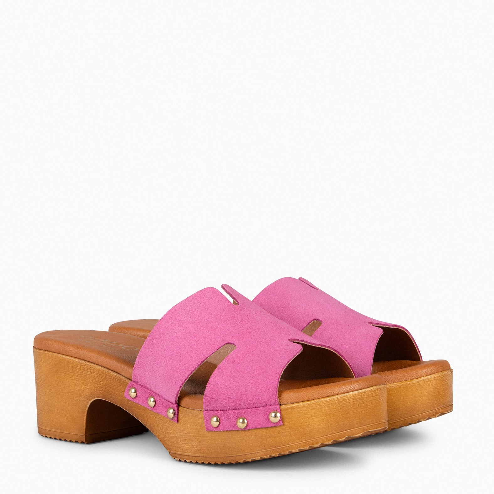 SEYA – Zuecos con tacón y plataforma FUCSIA