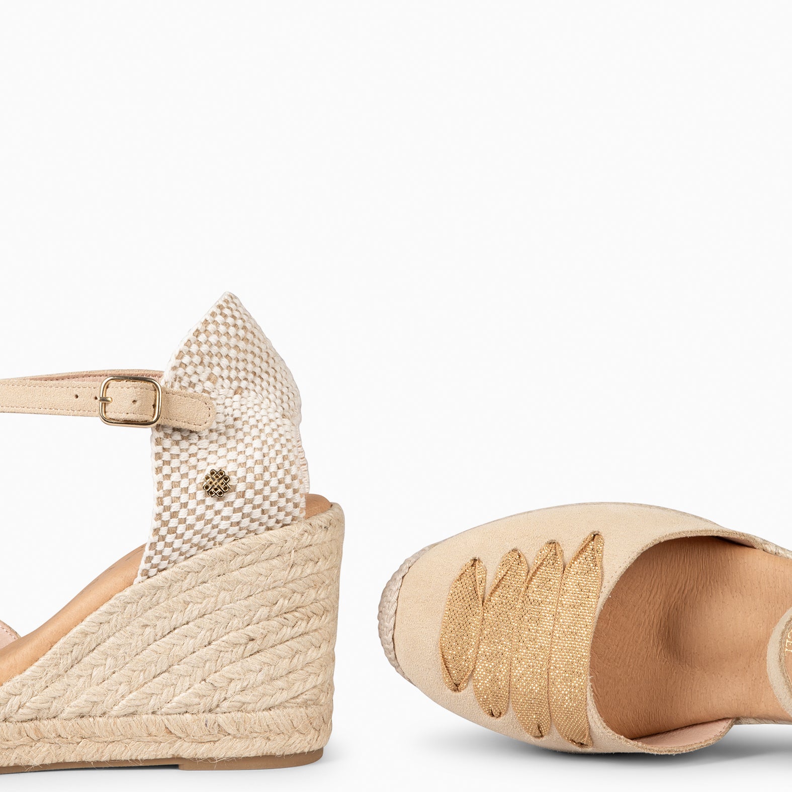 DELHI - CUÑA DE ESPARTO DE SERRAJE BEIGE