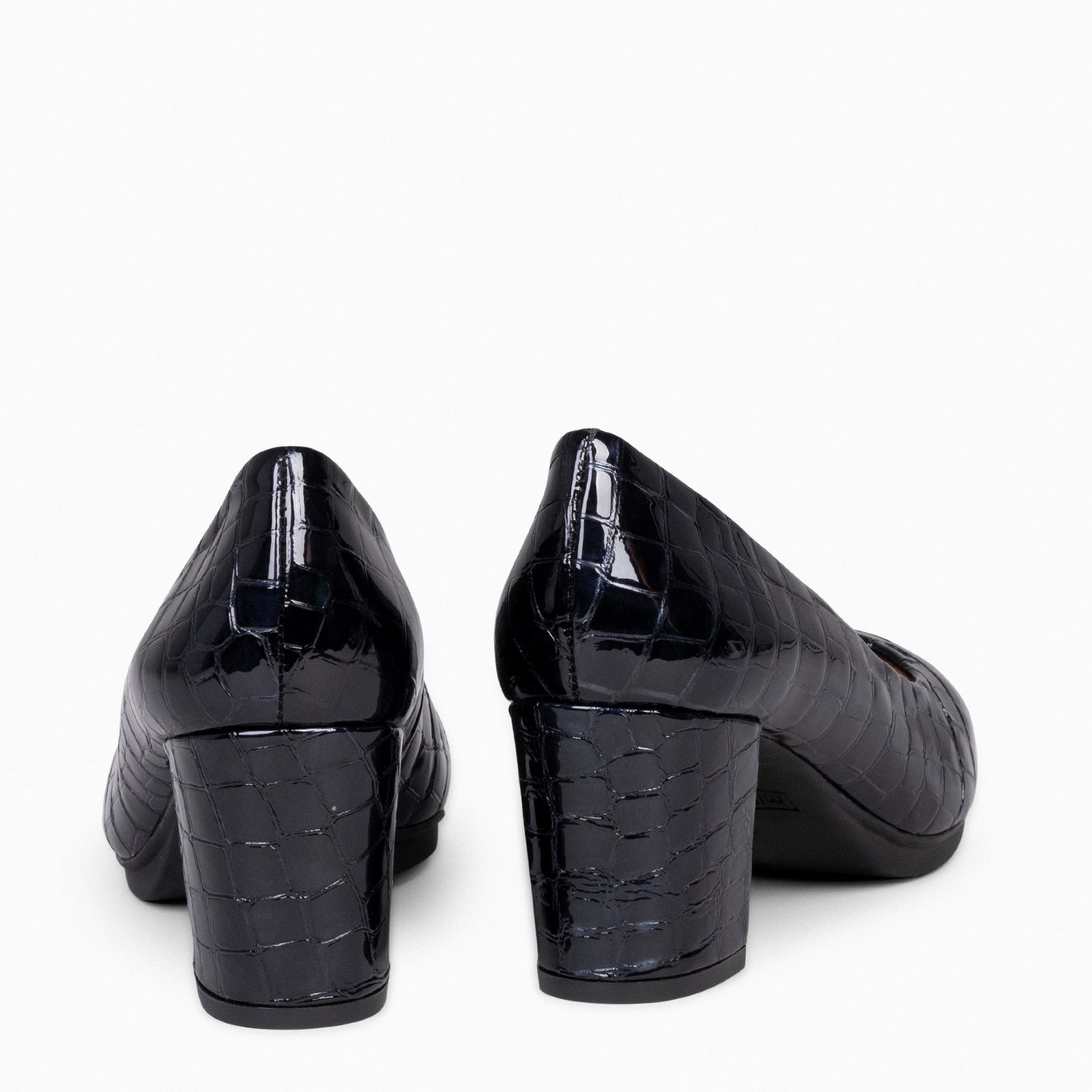 URBAN S COCO – Zapatos de tacón con textura de cocodrilo NEGRO