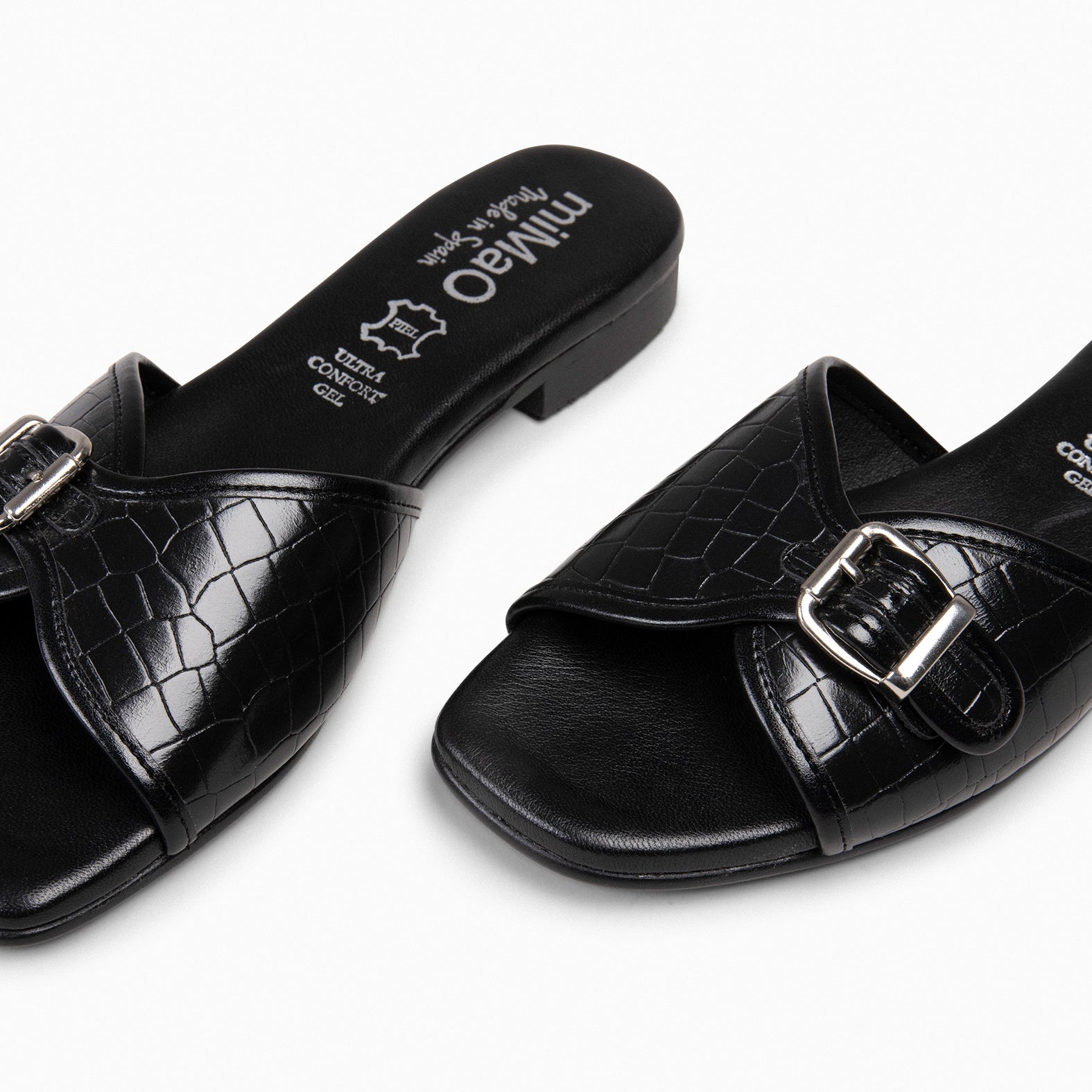 NAIROBI – Sandalias planas elegantes de mujer NEGRO