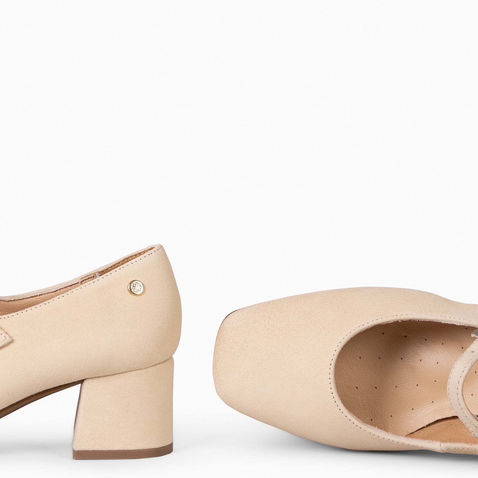BELLA - Zapatos con pulsera y puntera cuadrada BEIGE