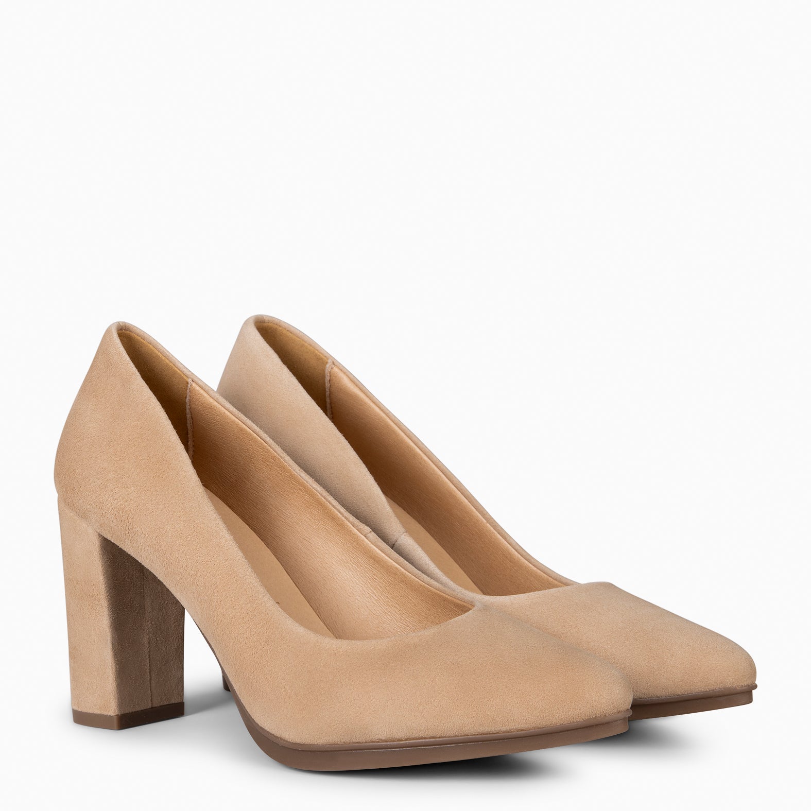 URBAN - Zapatos de tacón alto de ante CAMEL