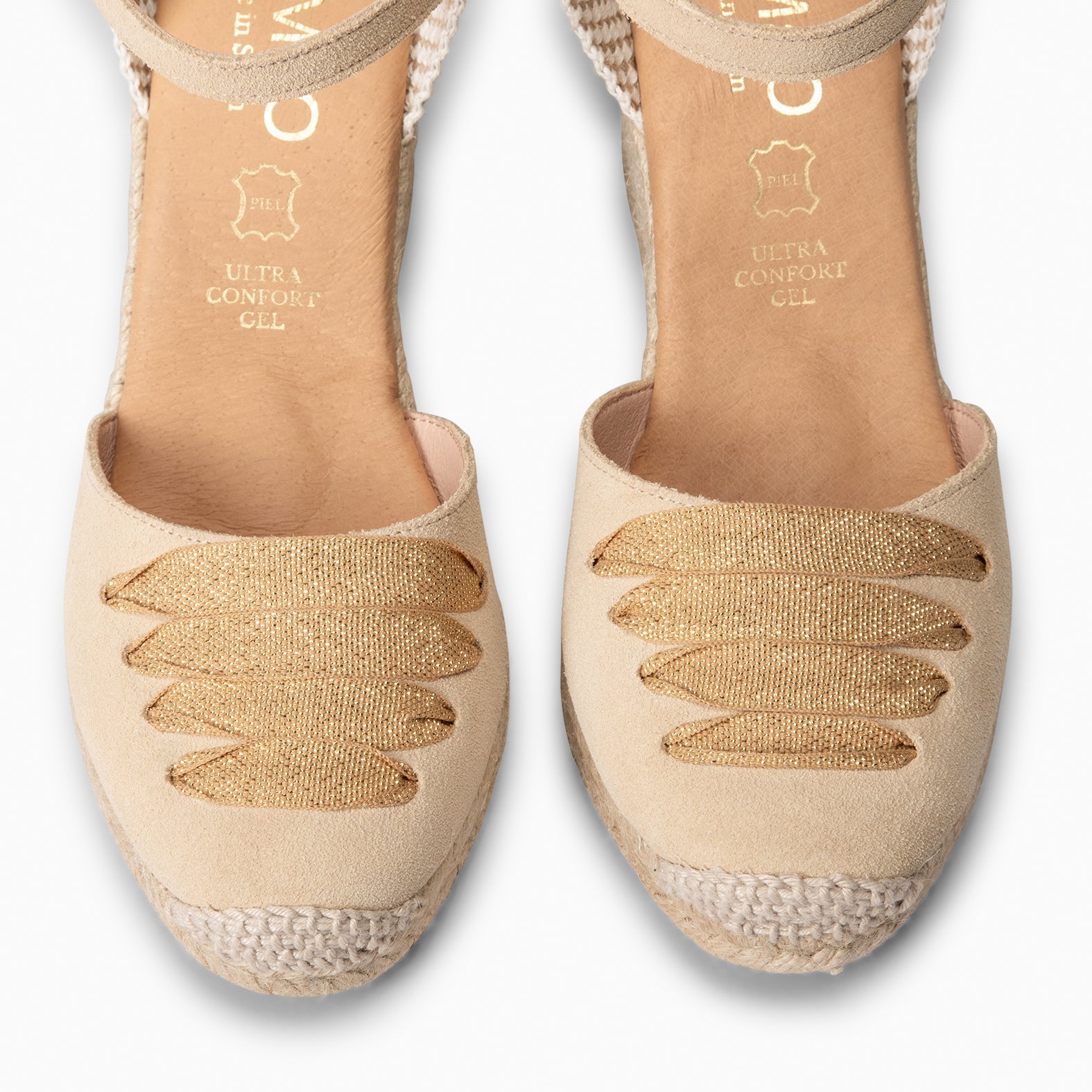 DELHI - CUÑA DE ESPARTO DE SERRAJE BEIGE