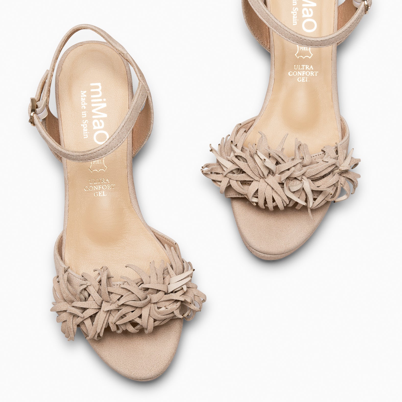 POMPÓN - Sandalias de tacón de vestir BEIGE