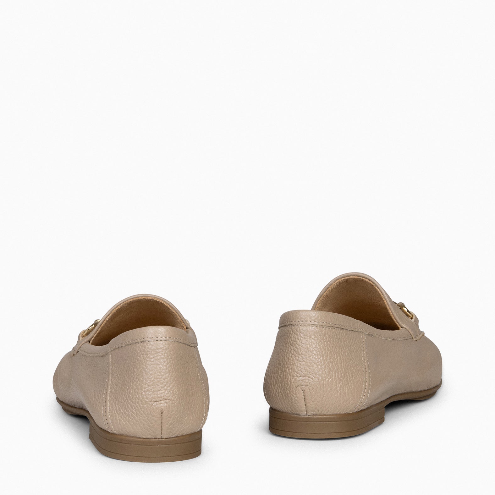 STYLE – Mocasines planos TAUPE con adorno metalizado