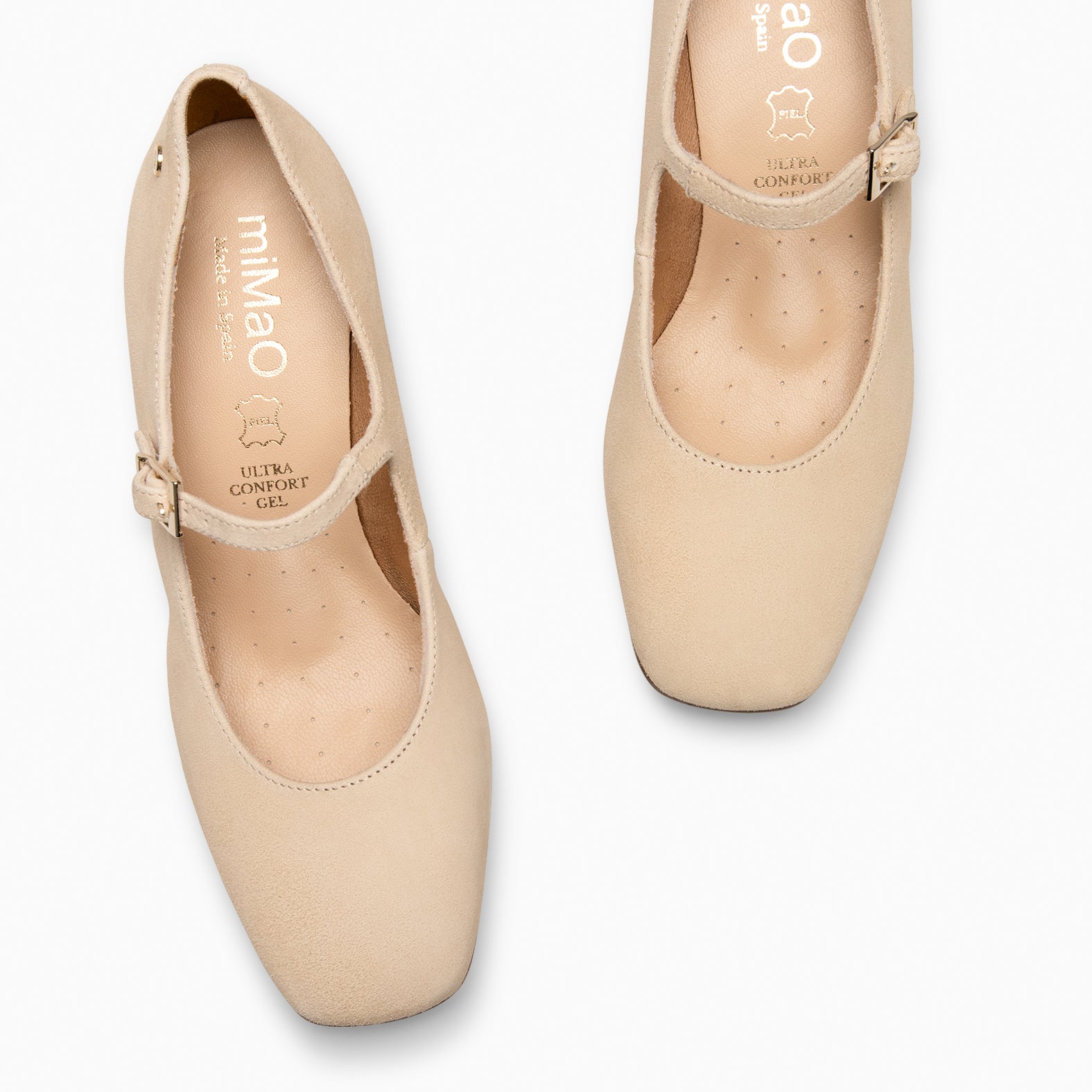 BELLA - Zapatos con pulsera y puntera cuadrada BEIGE