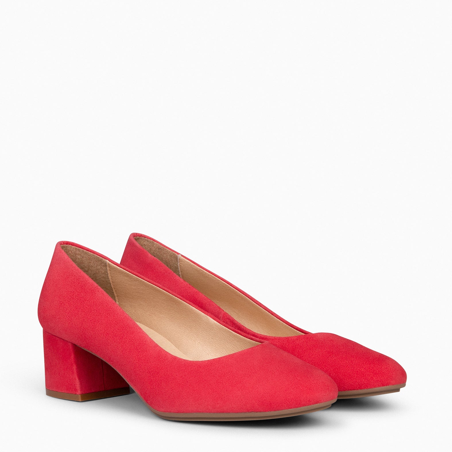 URBAN REDONDO - Zapatos de tacón bajo de ante ROJO