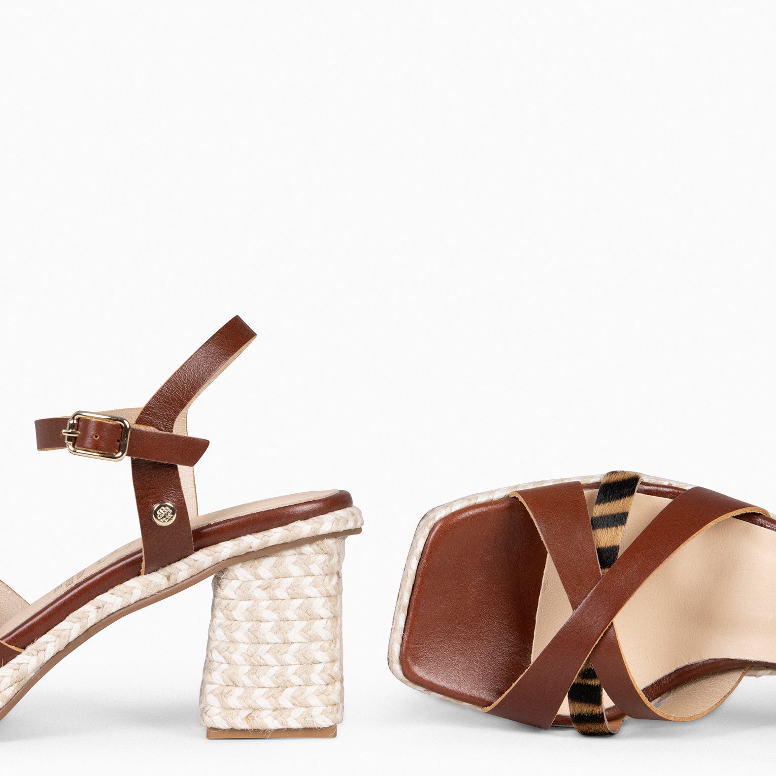 ANNA – Sandalias de tacón ancho LEOPARDO