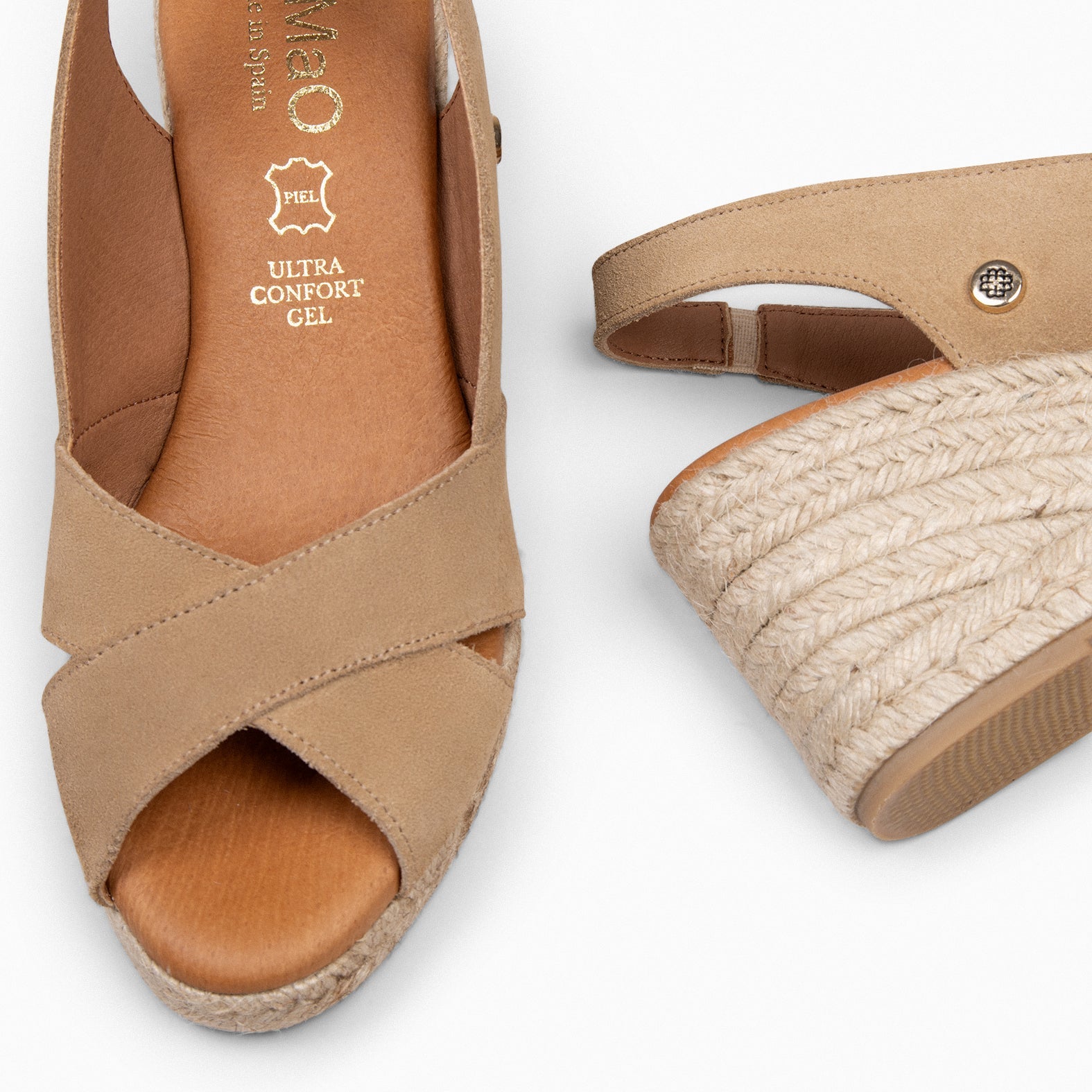 ATTICA - Cuñas de esparto altas BEIGE