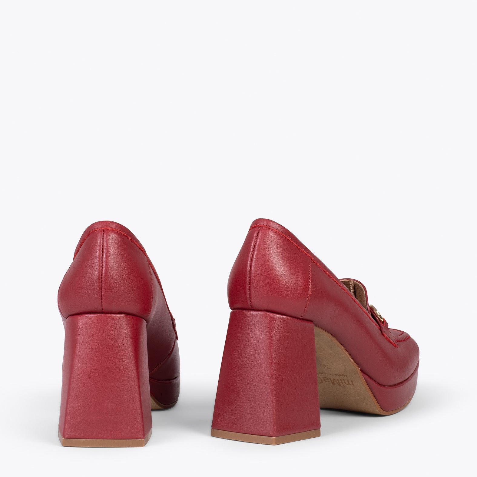 ANNETTE – Mocasines de mujer con tacón y plataforma BURDEOS