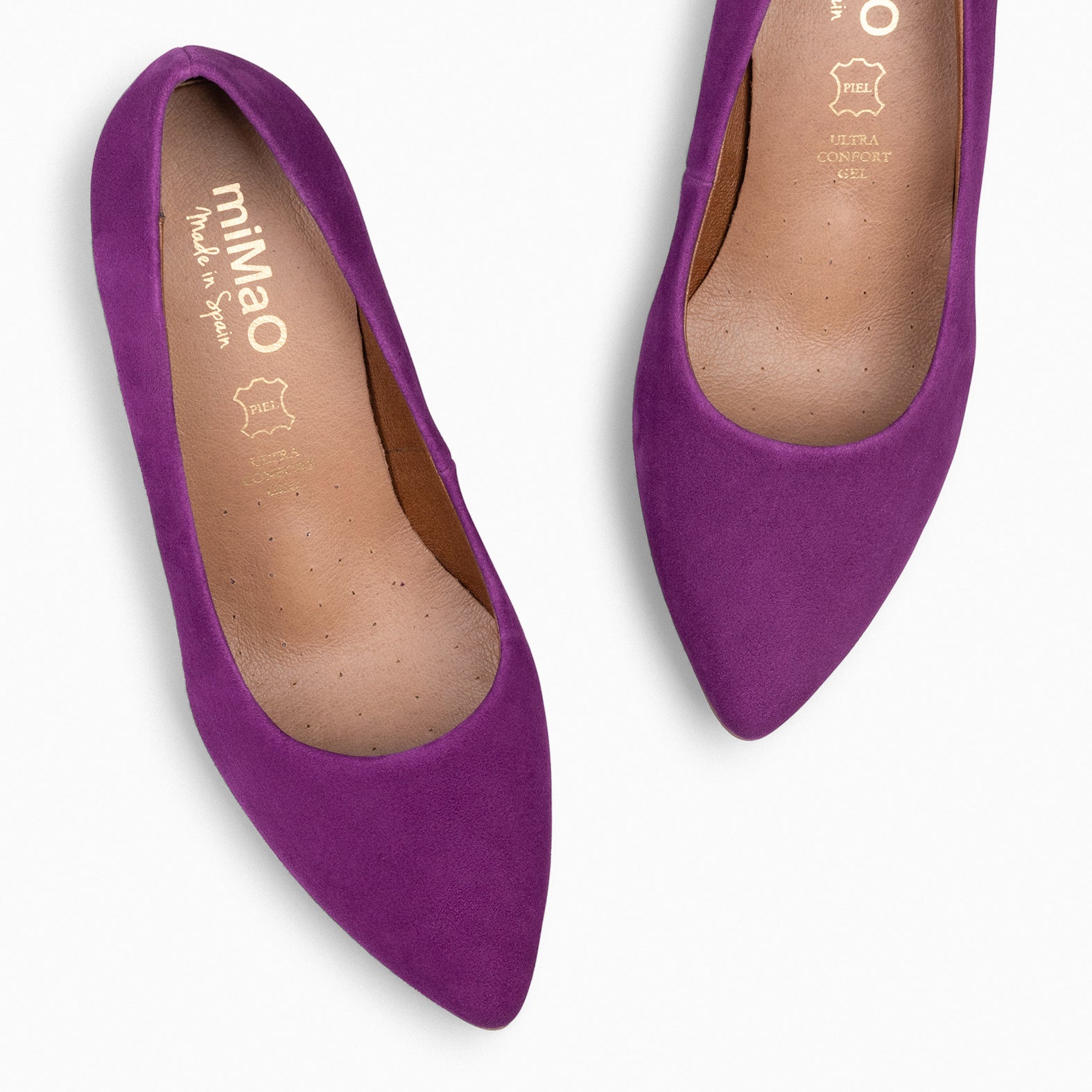 URBAN S - Zapatos de tacón medio de ante en VIOLETA