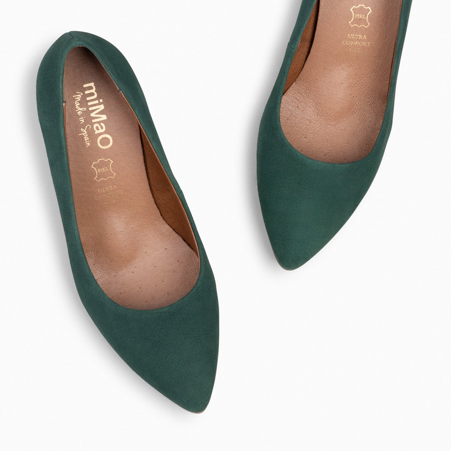 URBAN S - Zapatos de tacón medio de ante VERDE BOTELLA