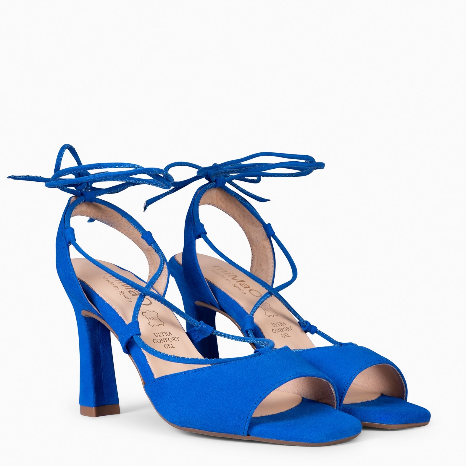 MÓNICA - SANDALIAS ELEGANTES DE TACÓN AZUL ELÉCTRICO