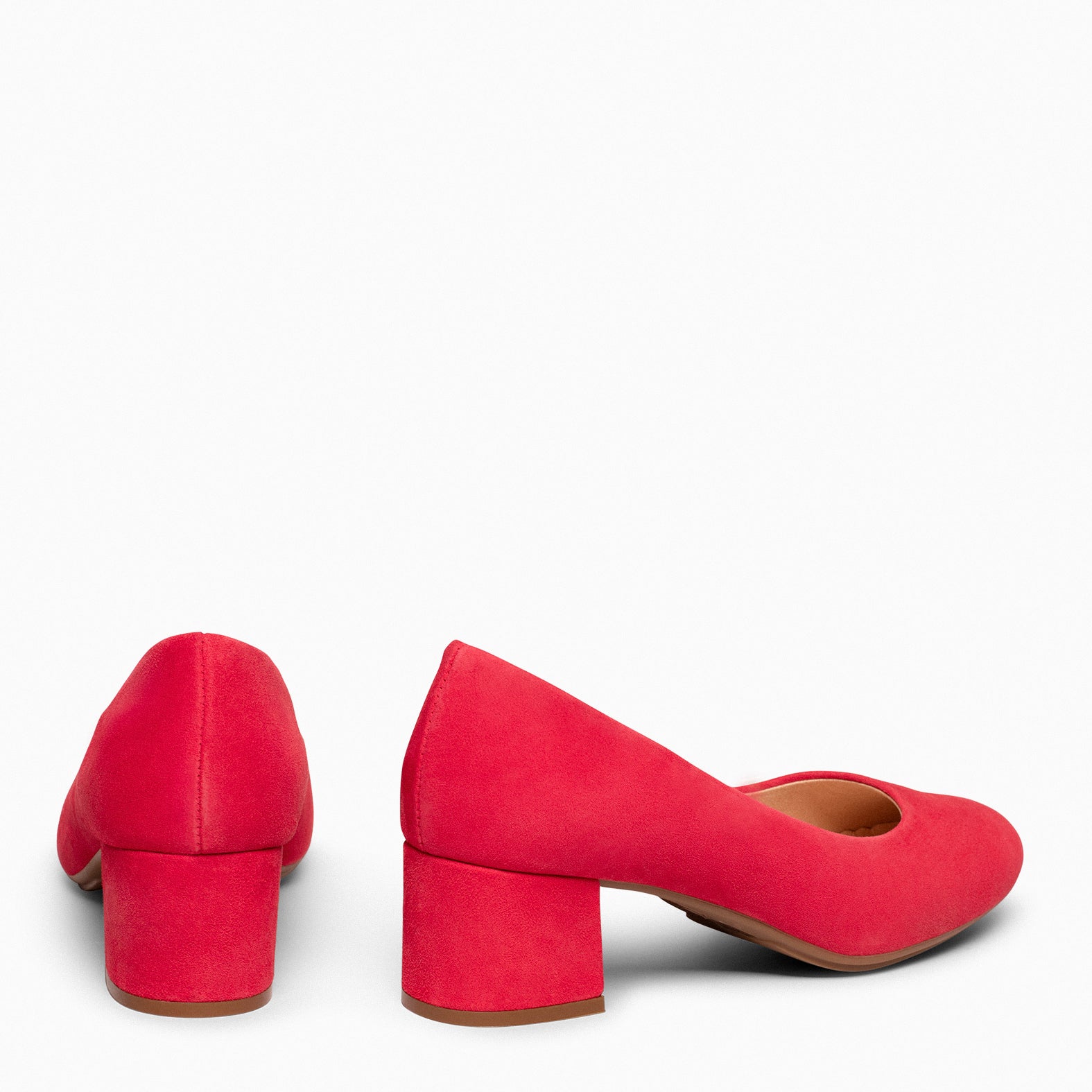 URBAN REDONDO - Zapatos de tacón bajo de ante ROJO