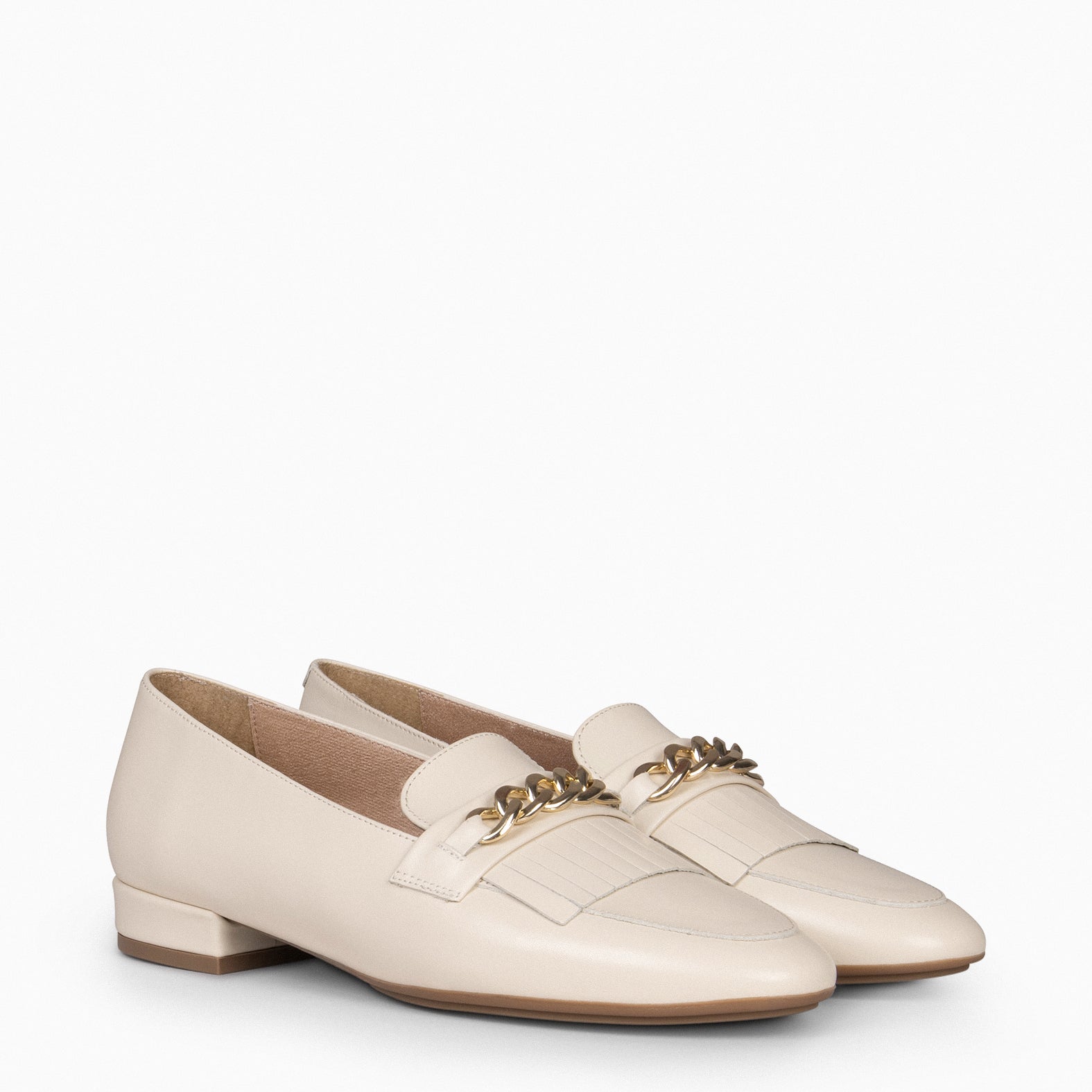 CHAIN - Mocasines elegantes de mujer BEIGE