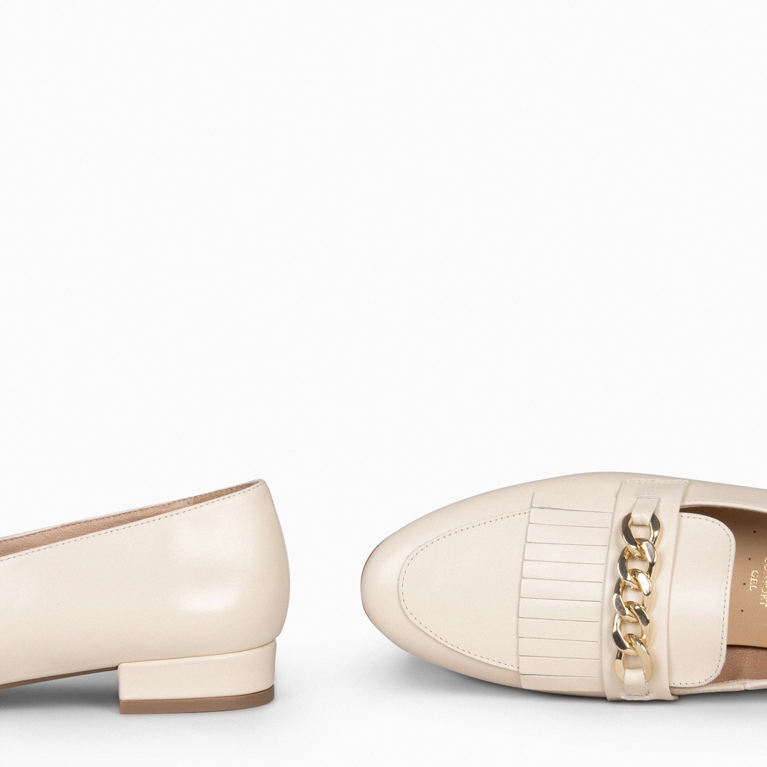 CHAIN - Mocasines elegantes de mujer BEIGE