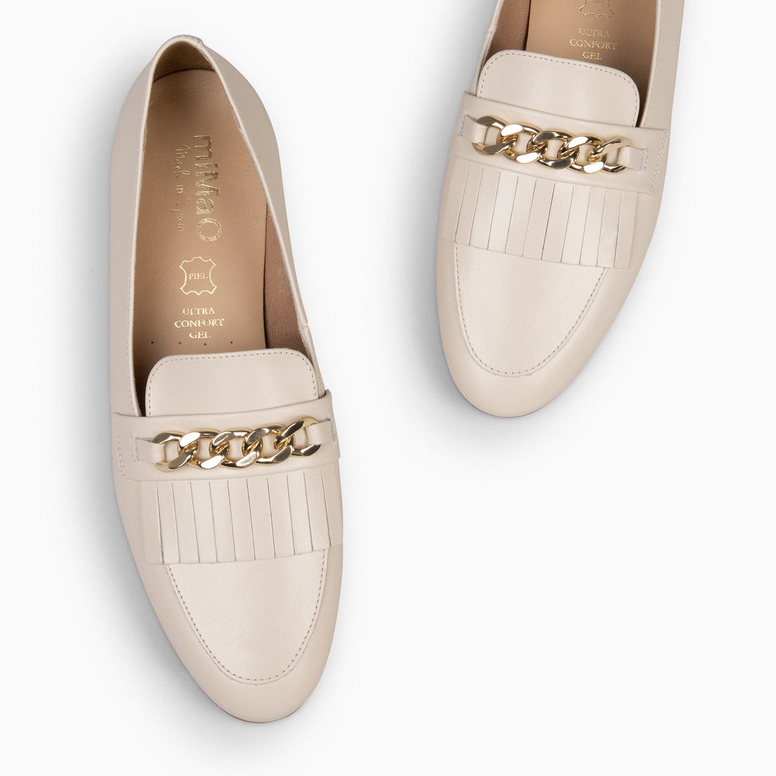CHAIN - Mocasines elegantes de mujer BEIGE