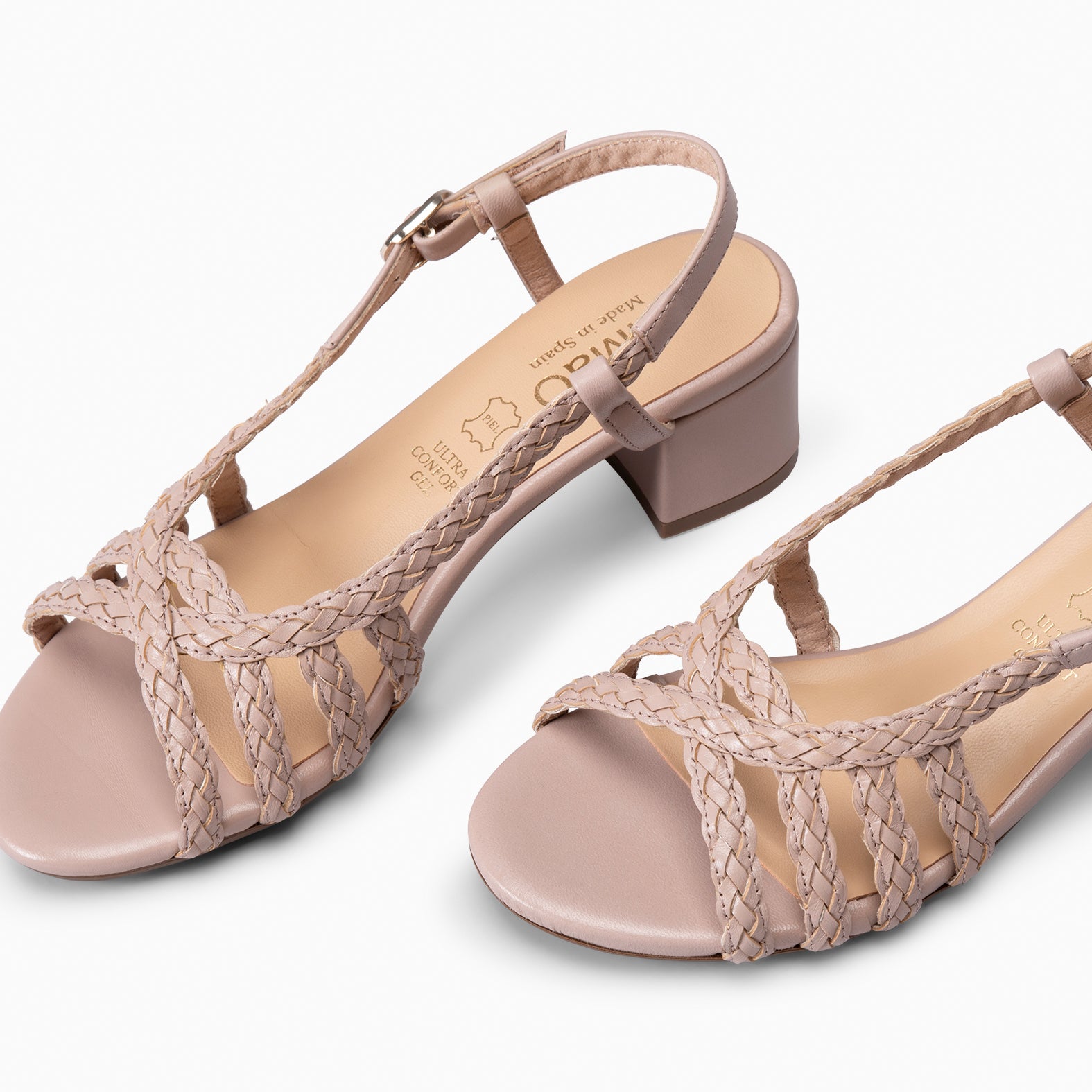 LINA - Sandalias de tacón ancho ROSA CLARO