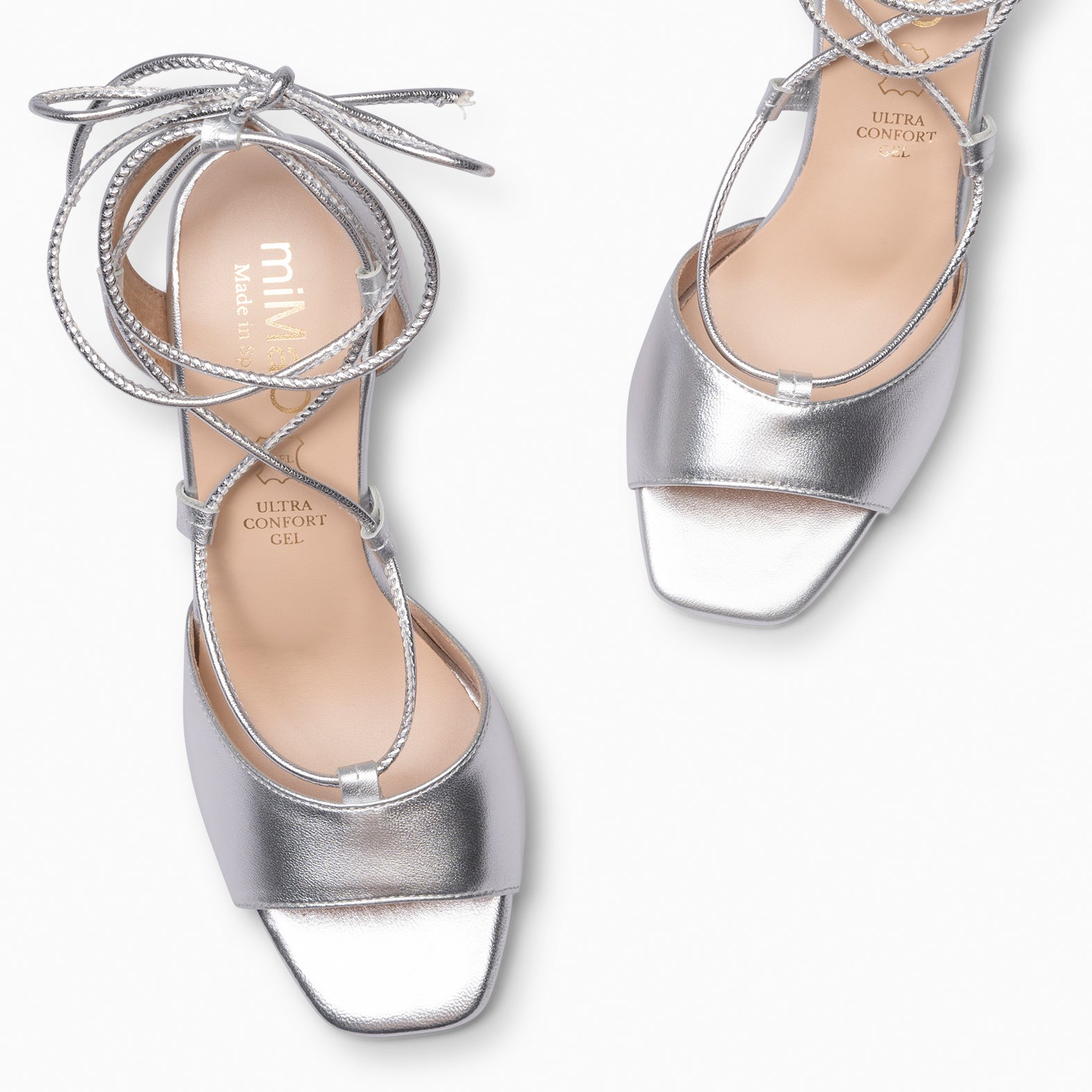 MÓNICA -  SANDALIAS ELEGANTES DE TACÓN PLATA