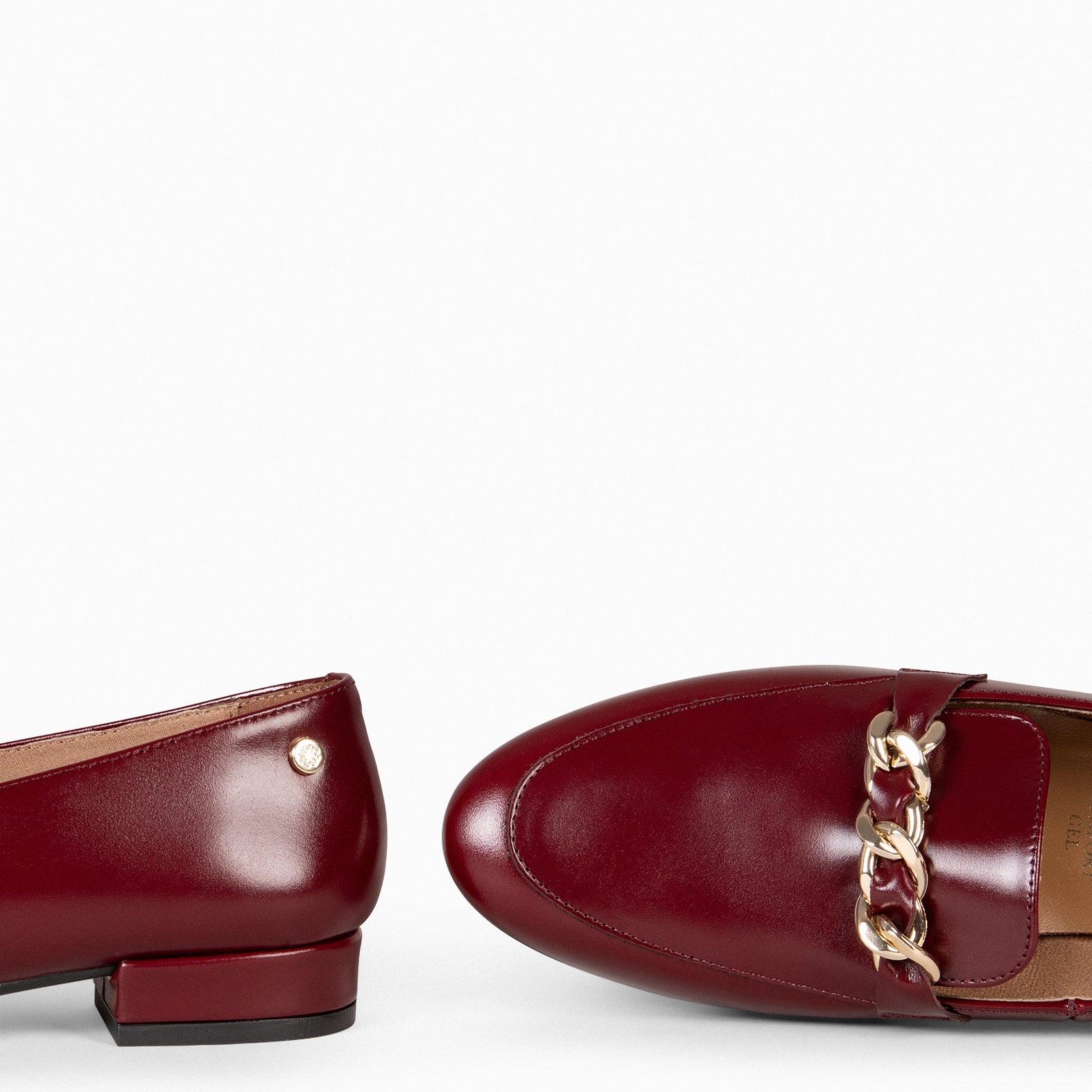 CHAIN - Mocasines planos con adorno metalizado BURDEOS