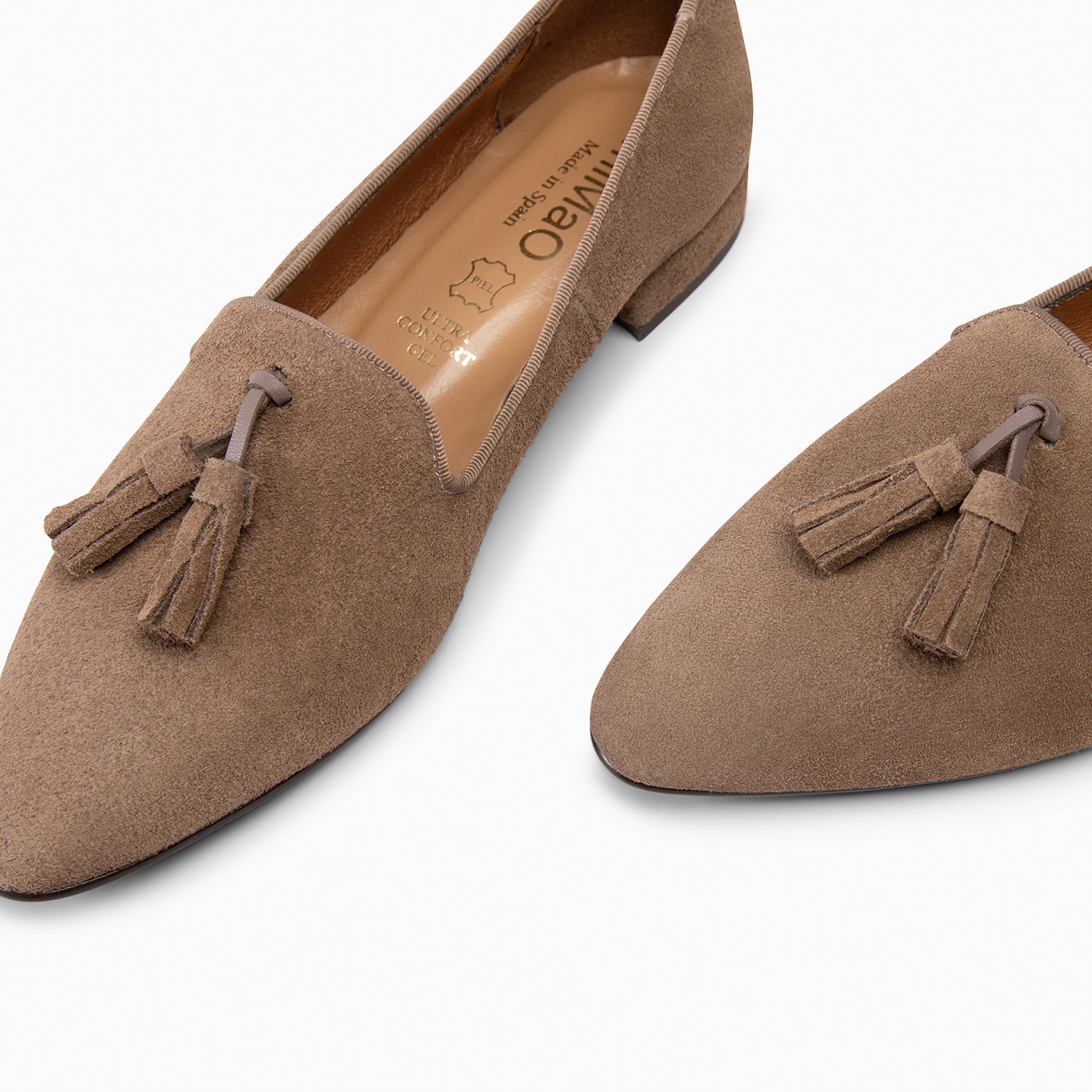 ADISA  – Mocasines de piel de serraje TAUPE