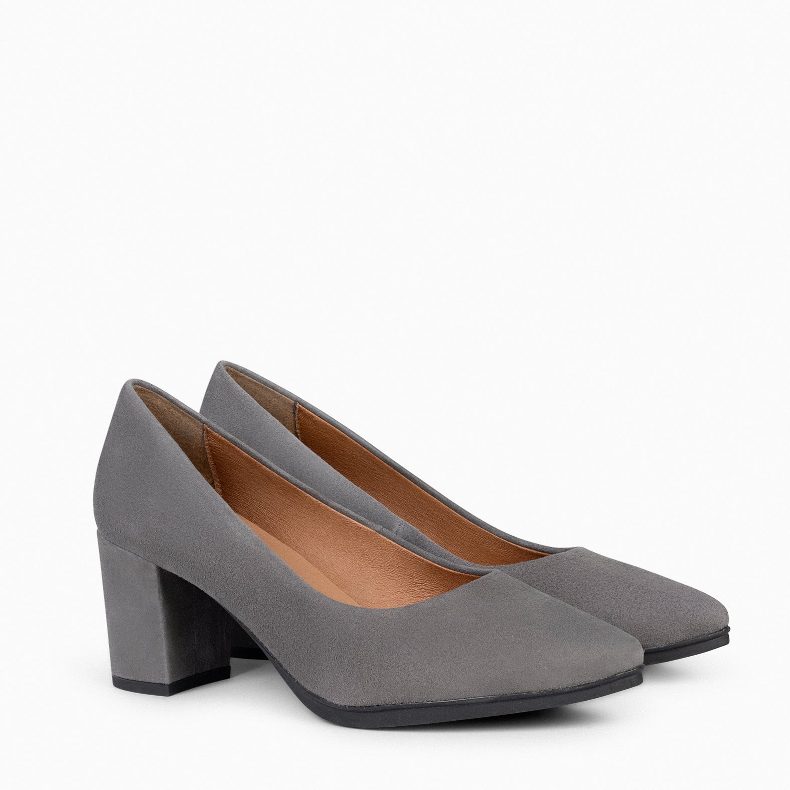 URBAN S - Zapatos de tacón medio de ante en GRIS
